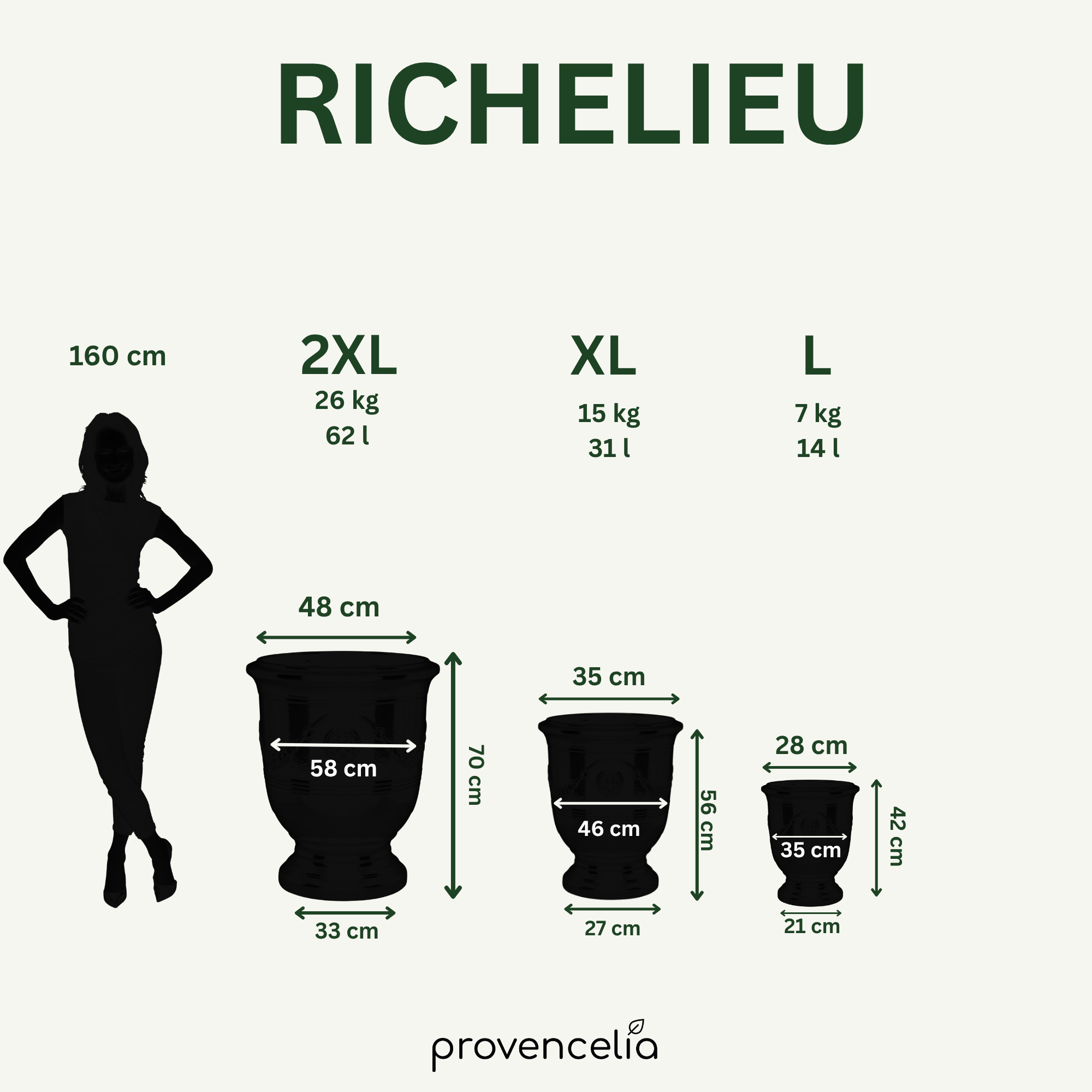 Keramik-Pflanzkübel RICHELIEU - Jade - L (35 x 42 cm)
