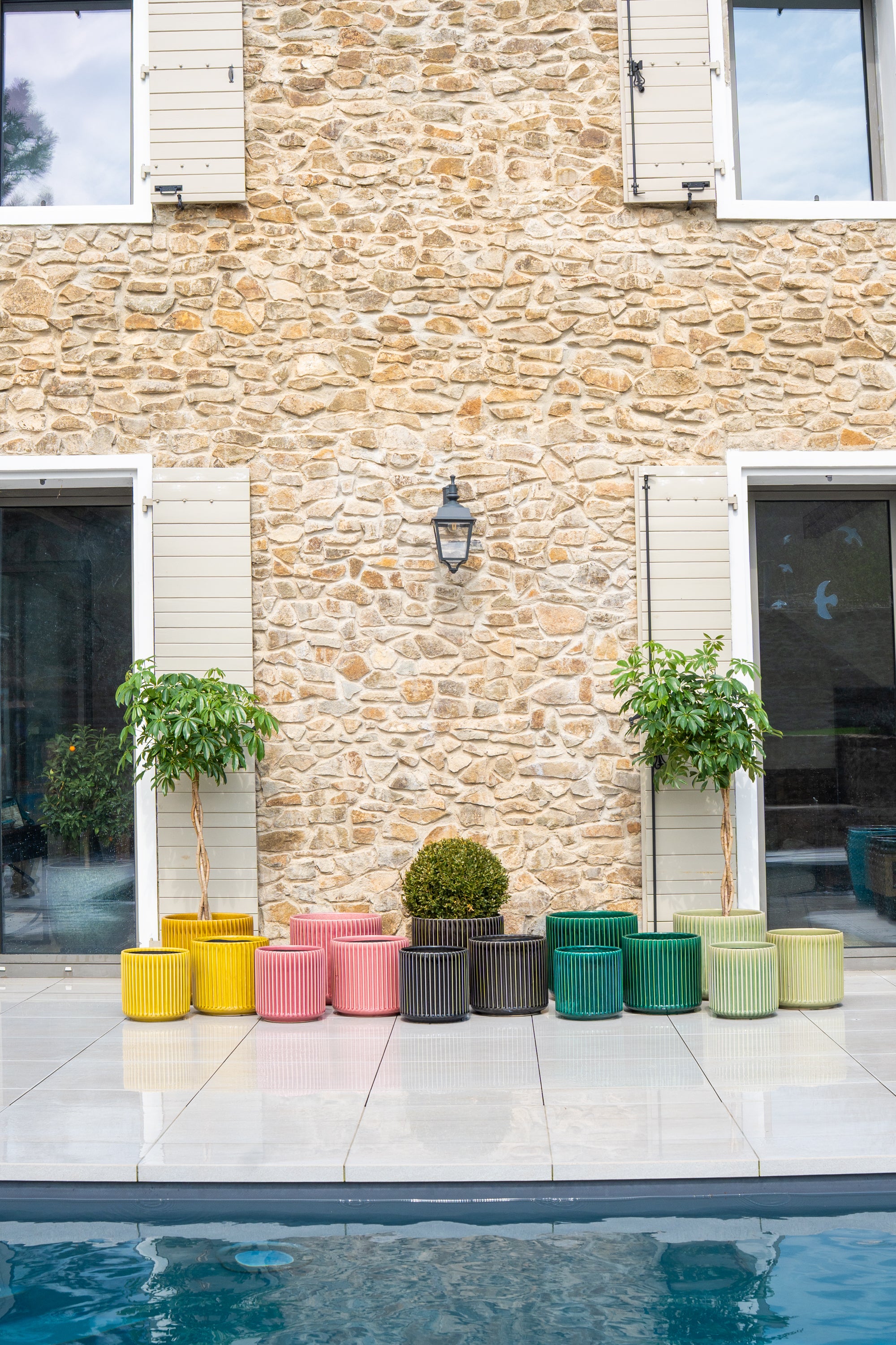 Keramik blumentopf london- grau