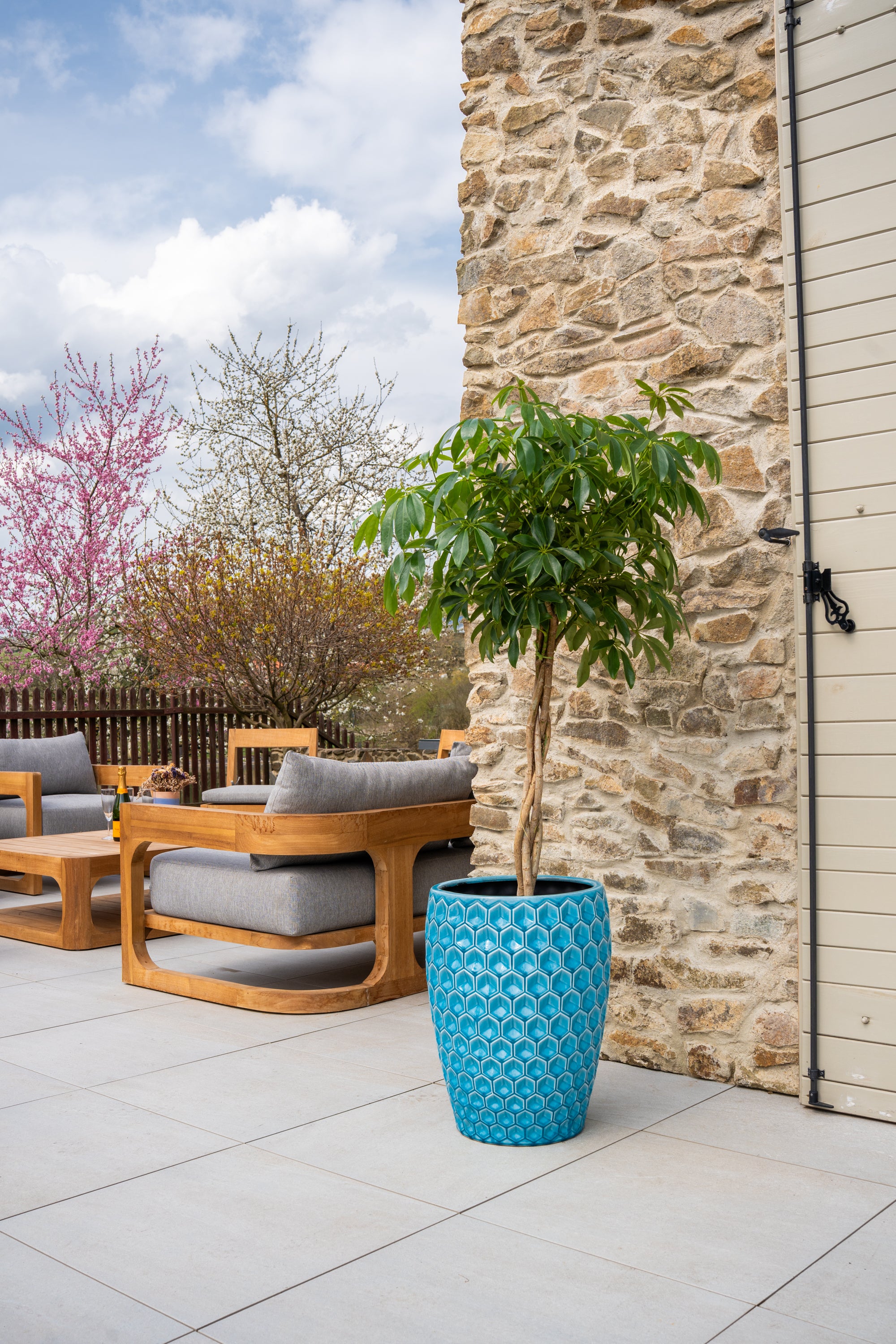 Keramischer Blumentopf Versaille – Hellblau