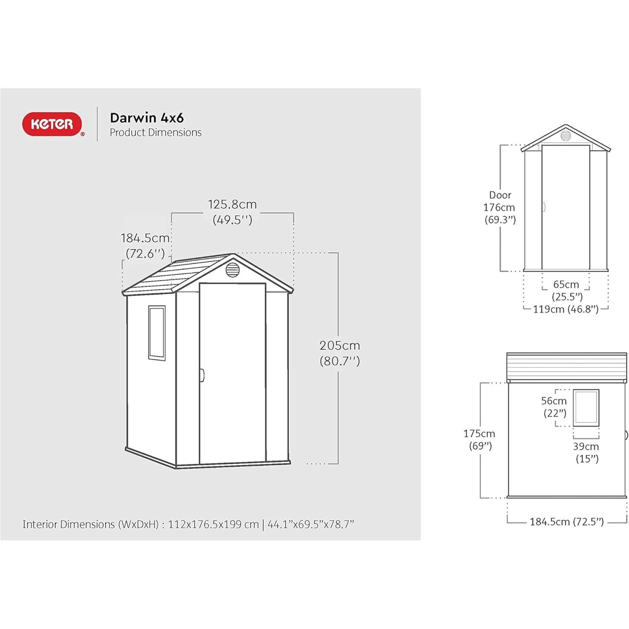 Keter Darwin 4×6 (2,3 m²) — Gartenhaus, Grün