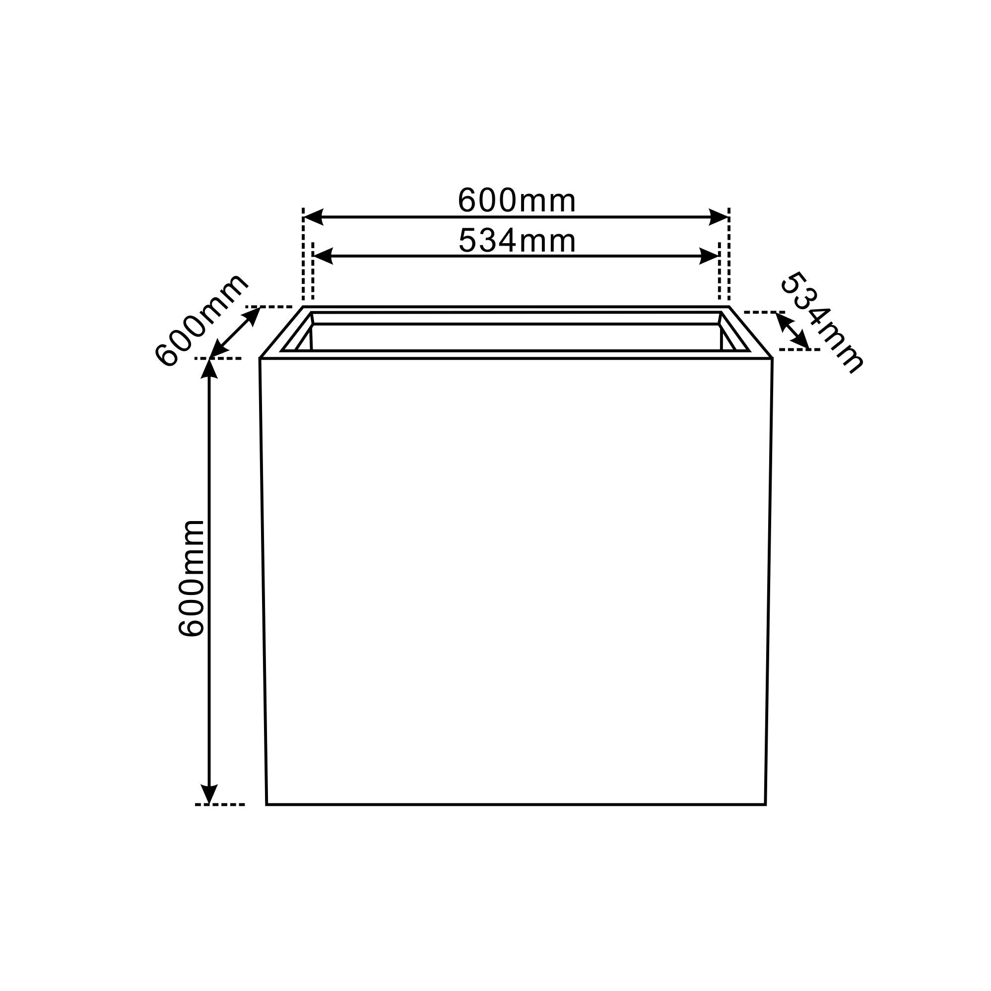 Pflanzkübel Beton Lichtgrau 60×60×60 cm – Kubix, frostfest & robust