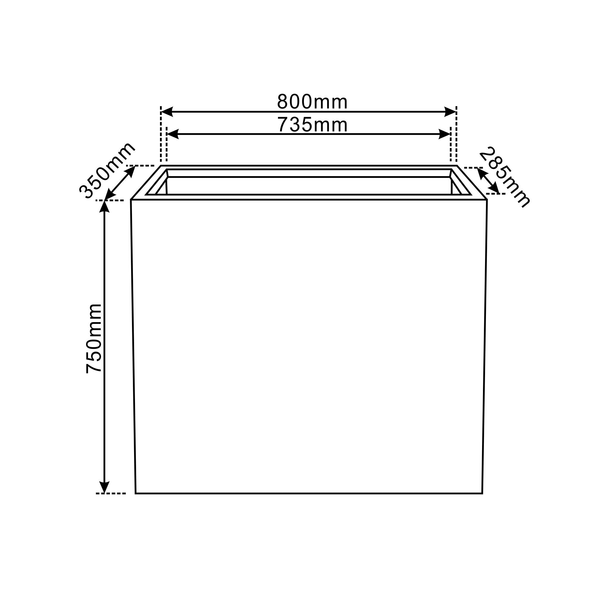 Pflanzkübel Beton Hellgrau 80×35×75 cm – Horizon, frostfest & robust
