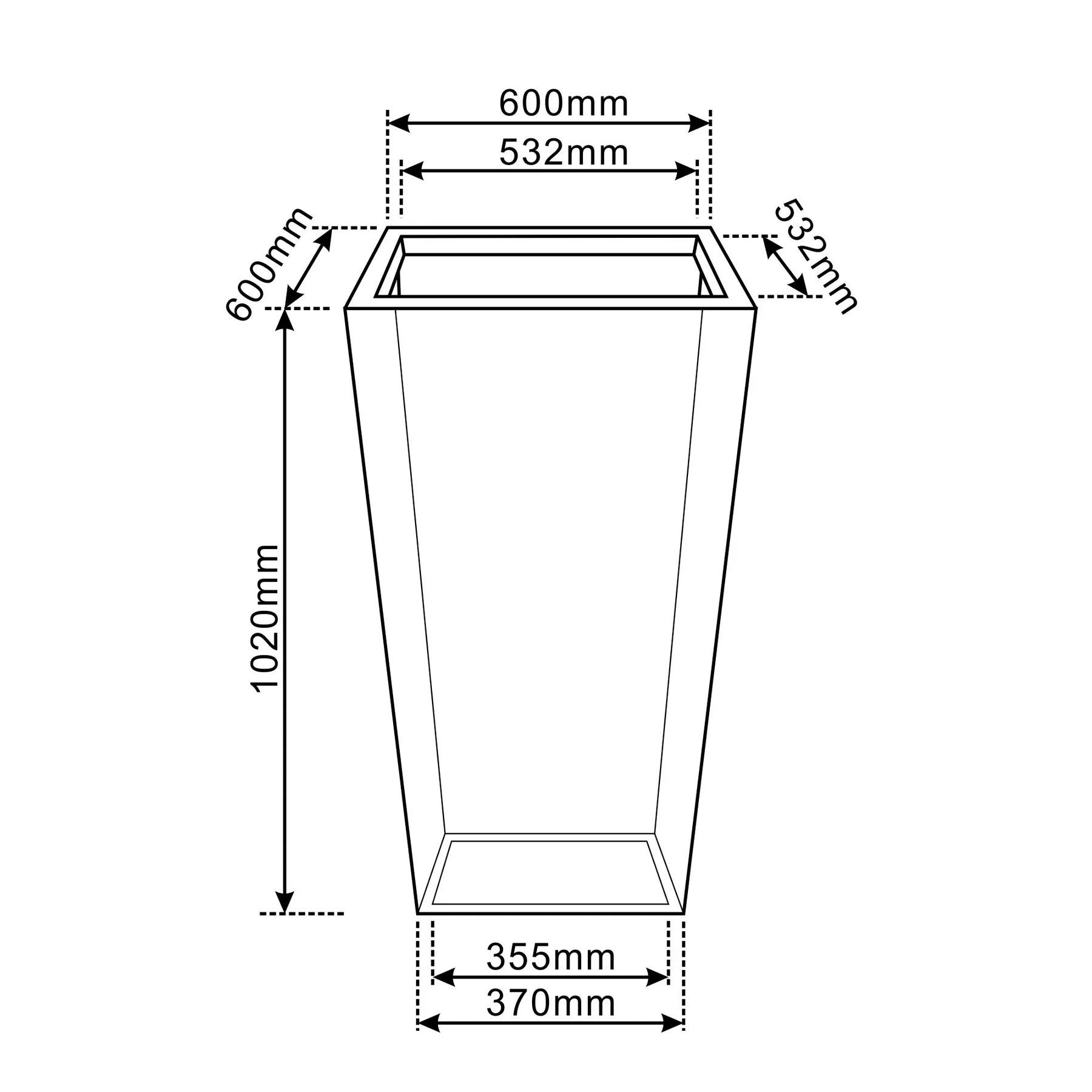Beton-Pflanzkübel AERIS – Dunkelgrau