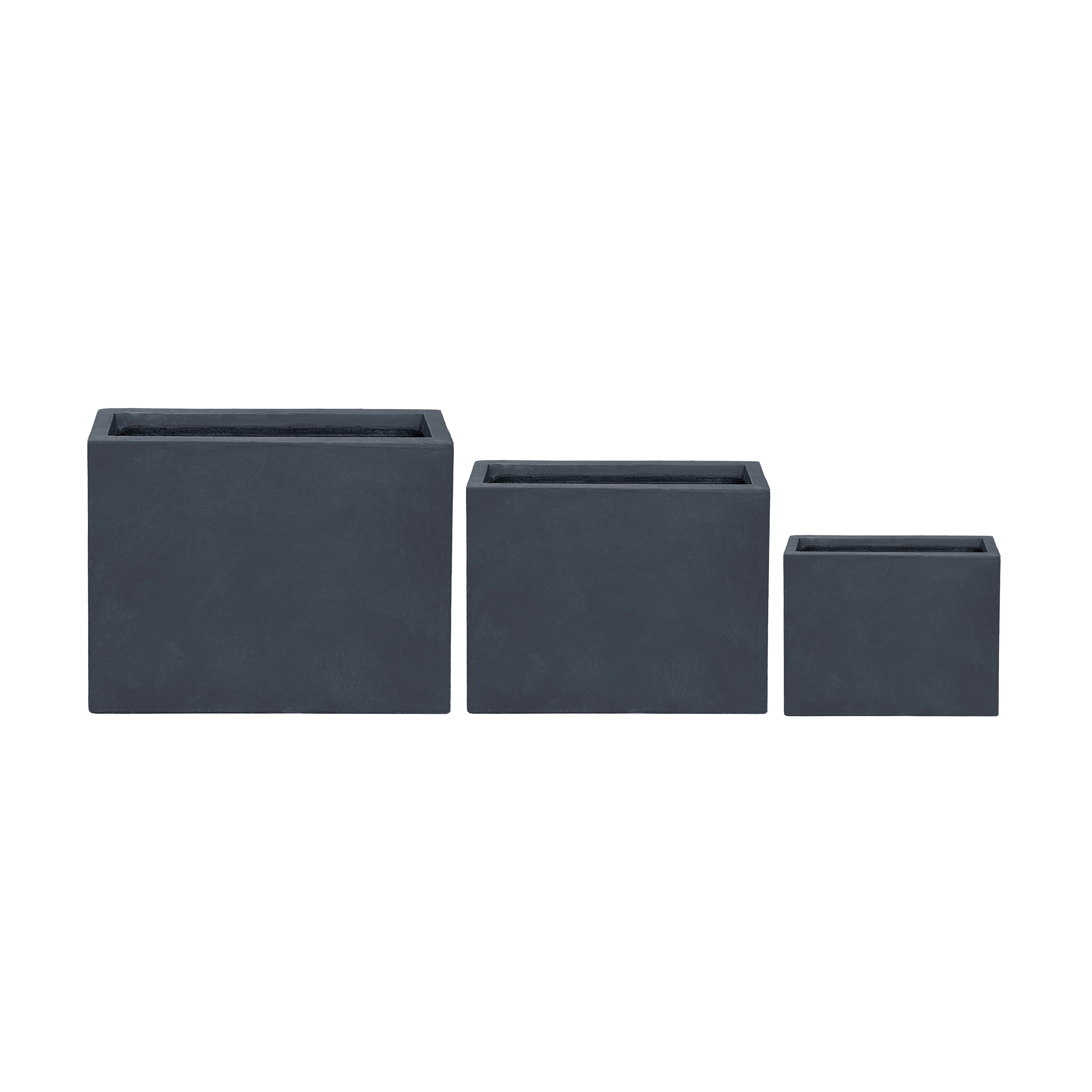 Pflanzkübel Beton Dunkelgrau 49×17×40 cm – Horizon, frostfest & robust