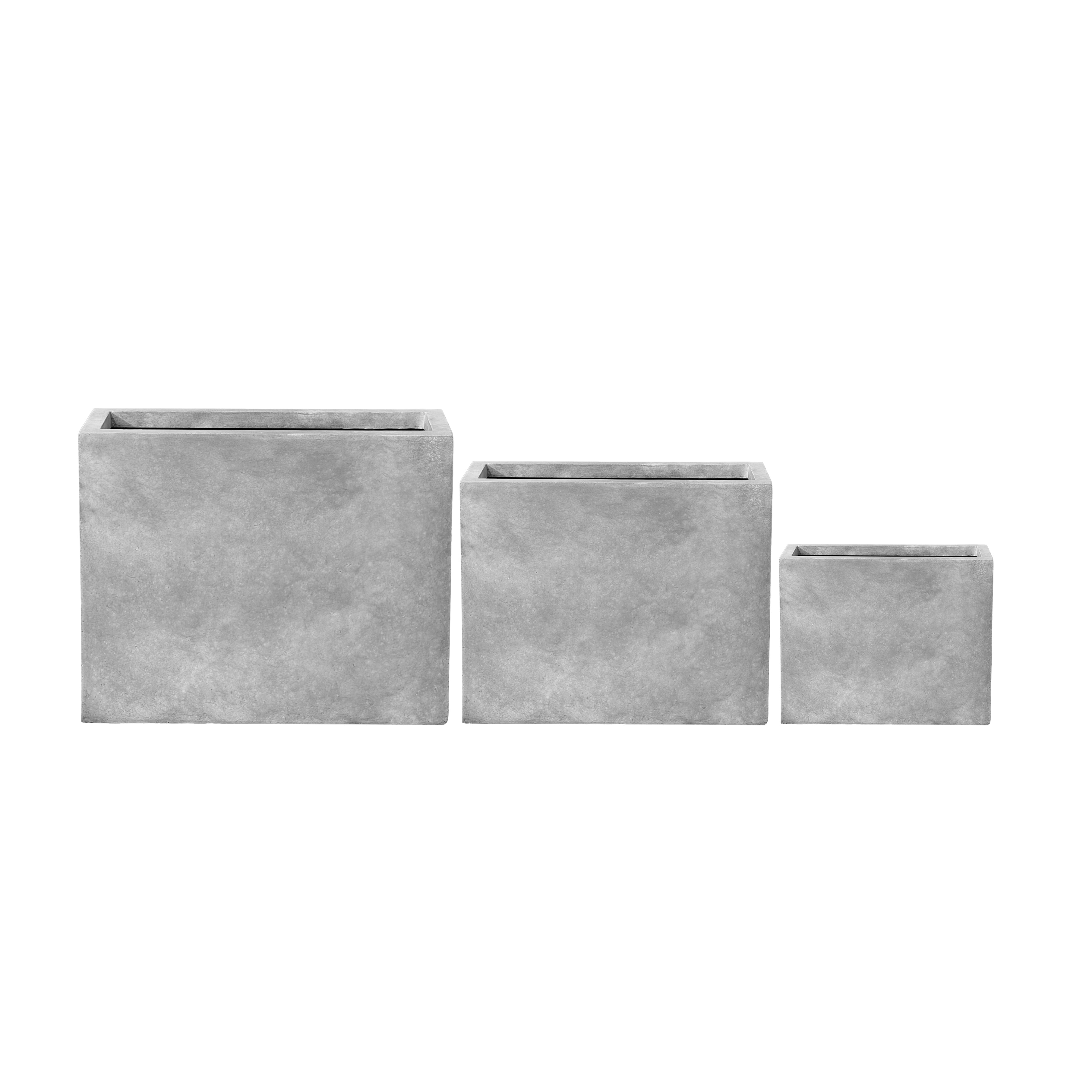 Pflanzkübel Beton Hellgrau 80×35×75 cm – Horizon, frostfest & robust