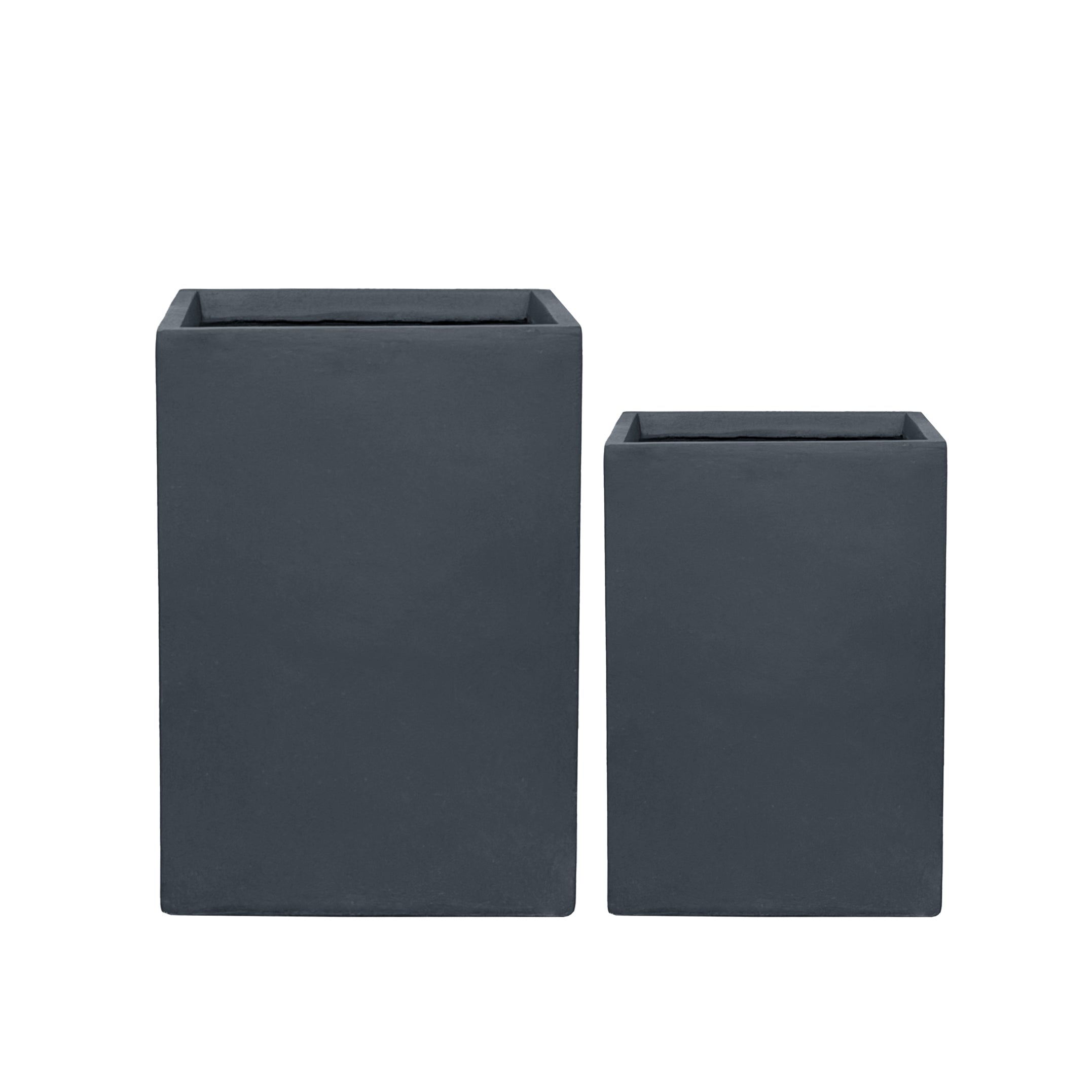 Pflanzkübel Beton Dunkelgrau 38×38×54 cm – Kubix, frostfest & robust
