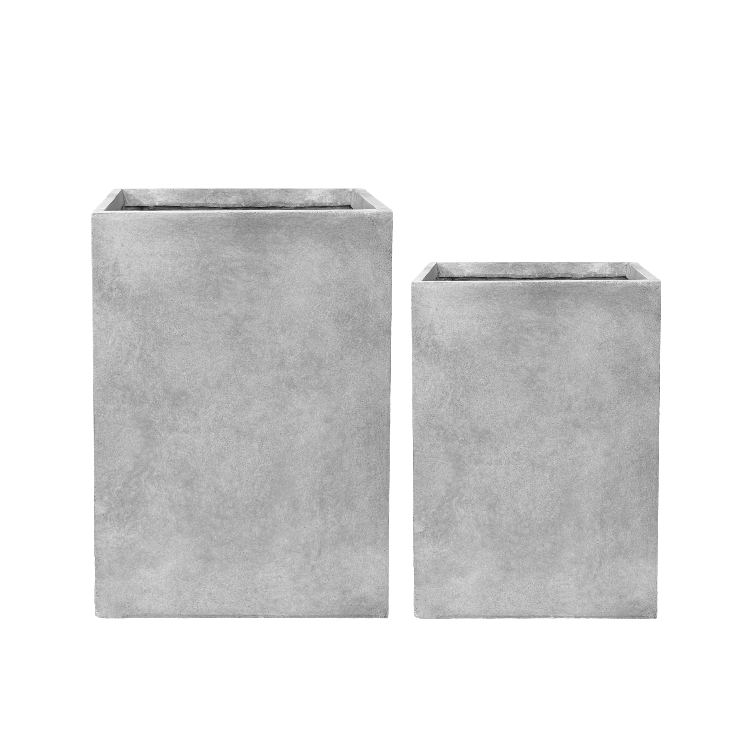 Pflanzkübel Beton Lichtgrau 33×33×47 cm – Kubix, frostfest & robust
