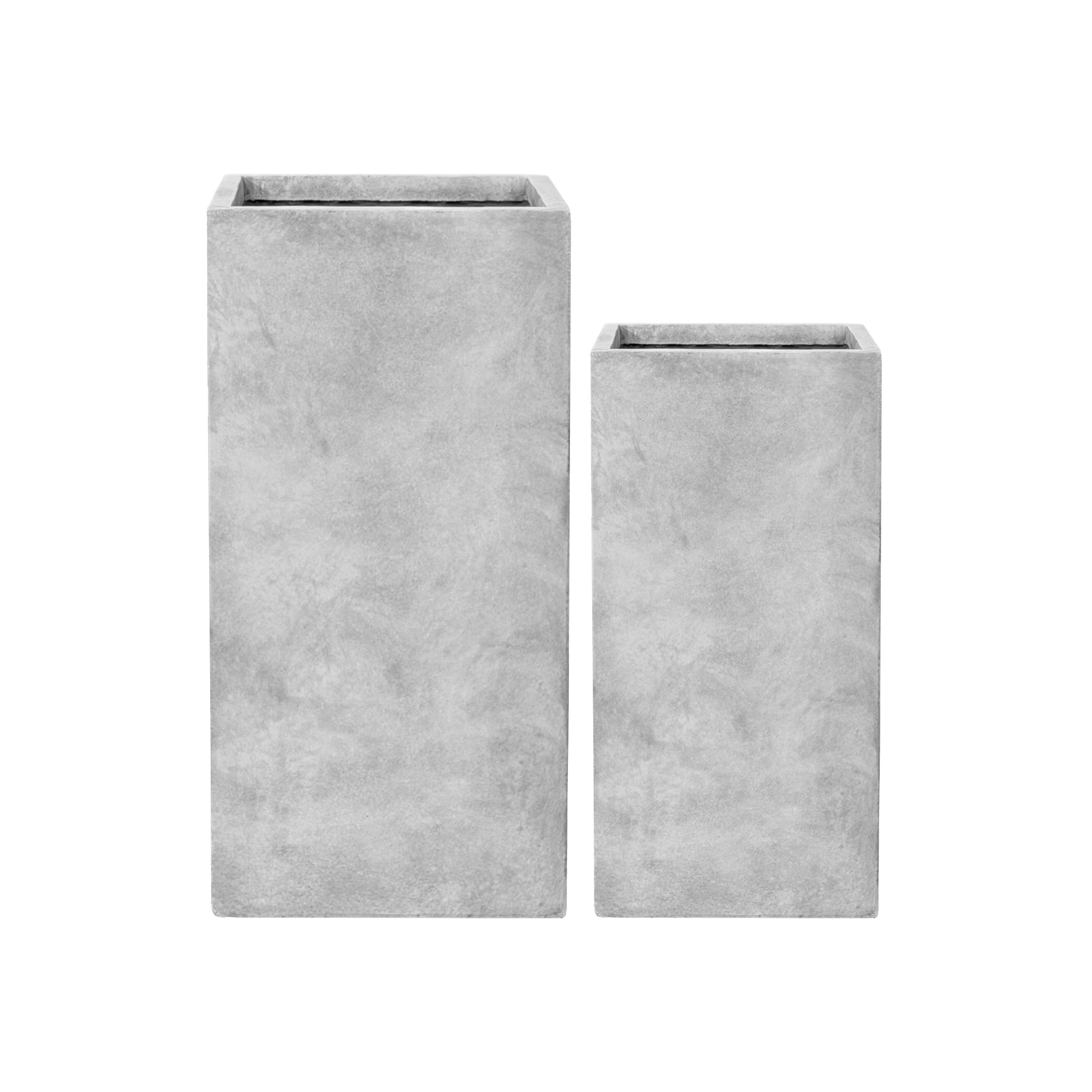 Pflanzkübel Beton Lichtgrau 41×41×81 cm – Kubix, frostfest & robust