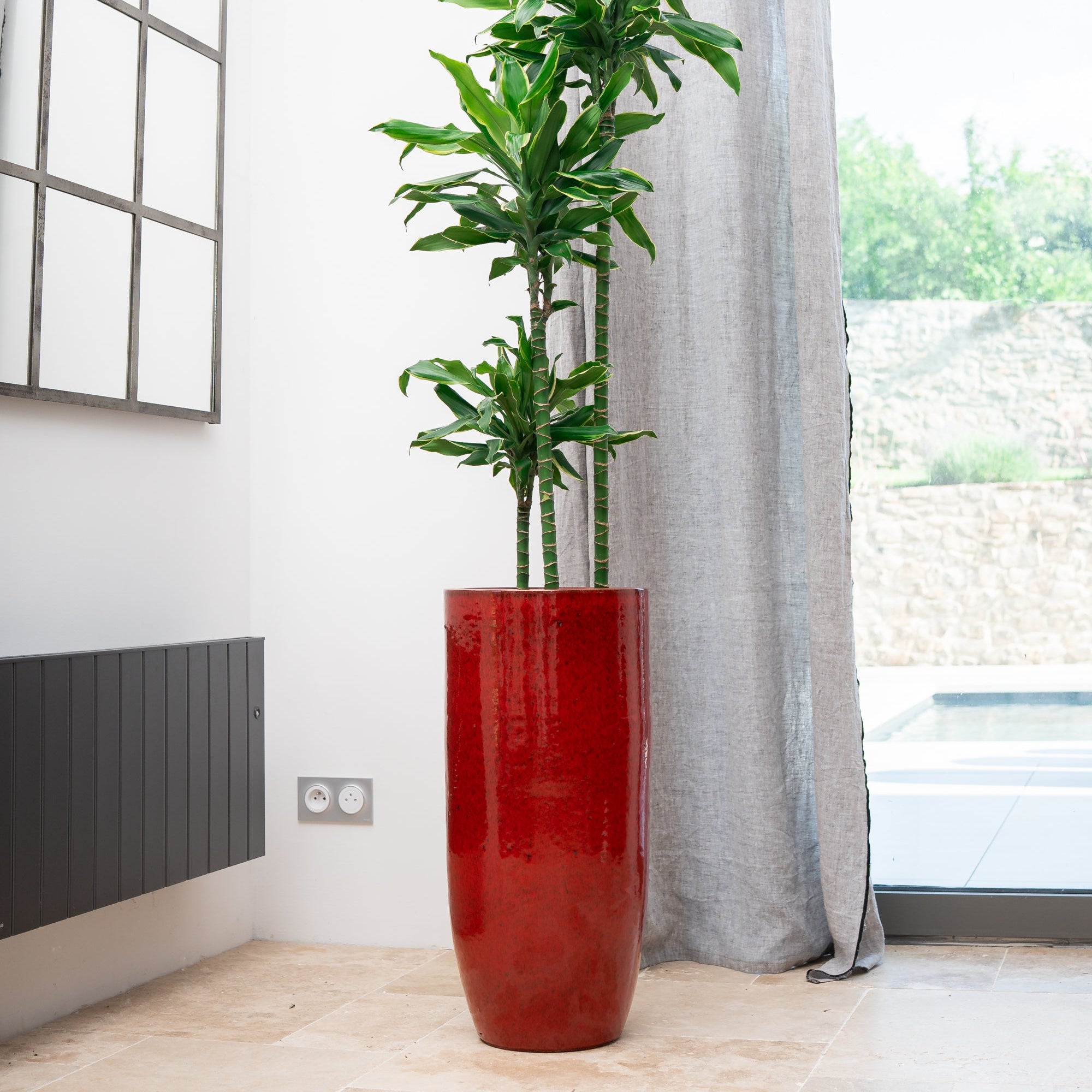 Keramik-Blumentopf ATHENA - Tropenrot