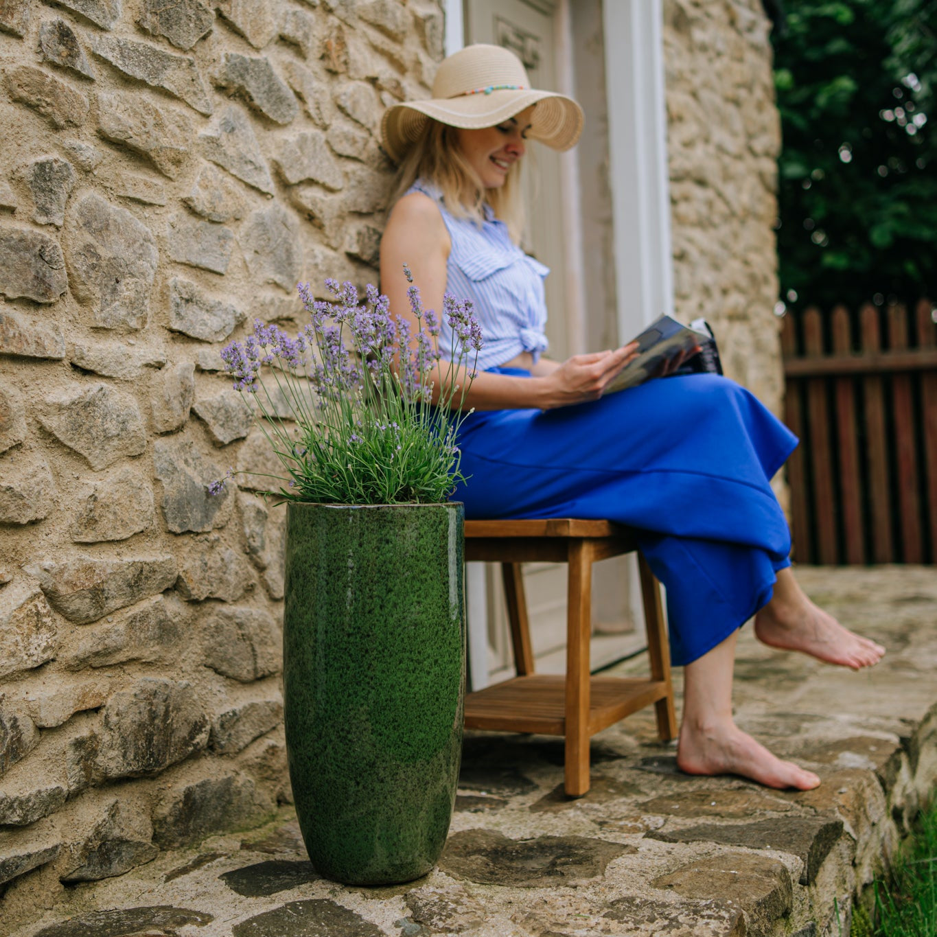 Keramik-Blumentopf ATHENA - Tropengrün