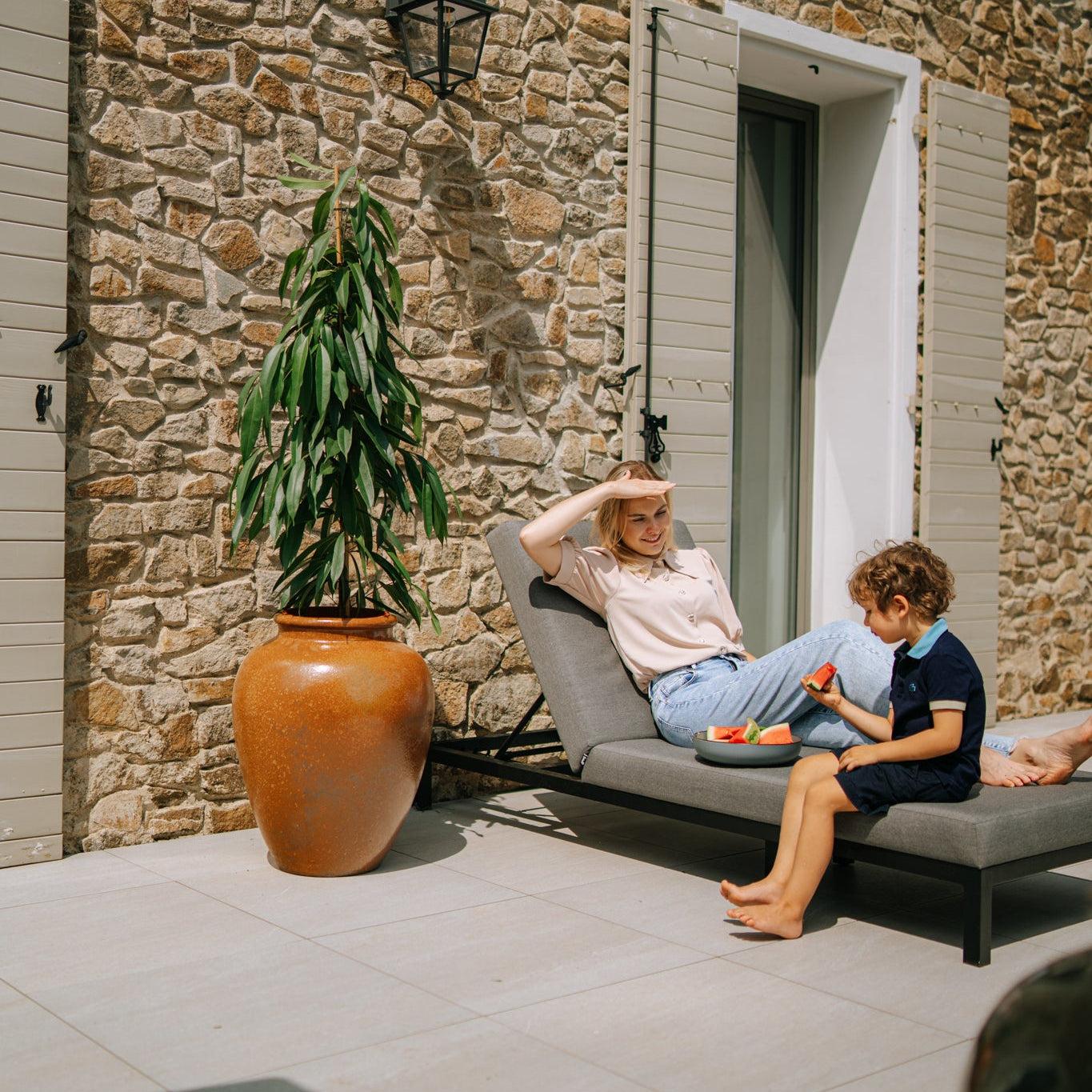 Keramik-Blumentopf DIONYSOS - Rostoptik