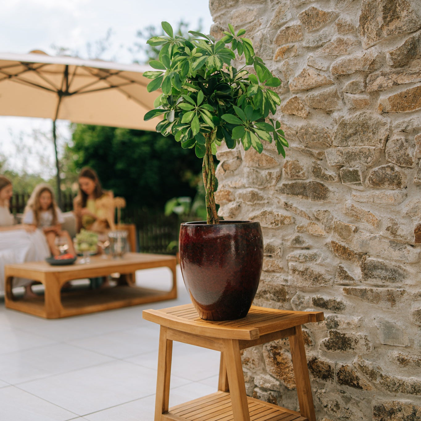 Keramický květináč LAFONTAINE - Cihlově červená