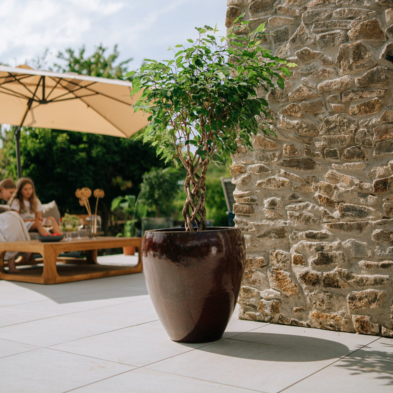 Keramický květináč LAFONTAINE - Cihlově červená