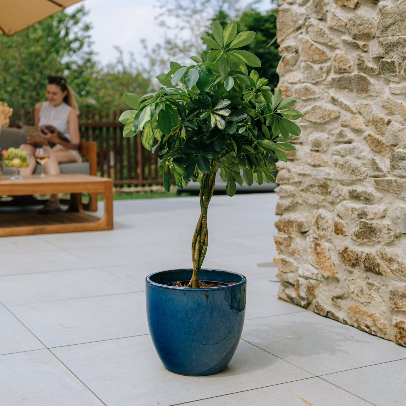 Keramik Blumentopf LANCELOT - Azurblau