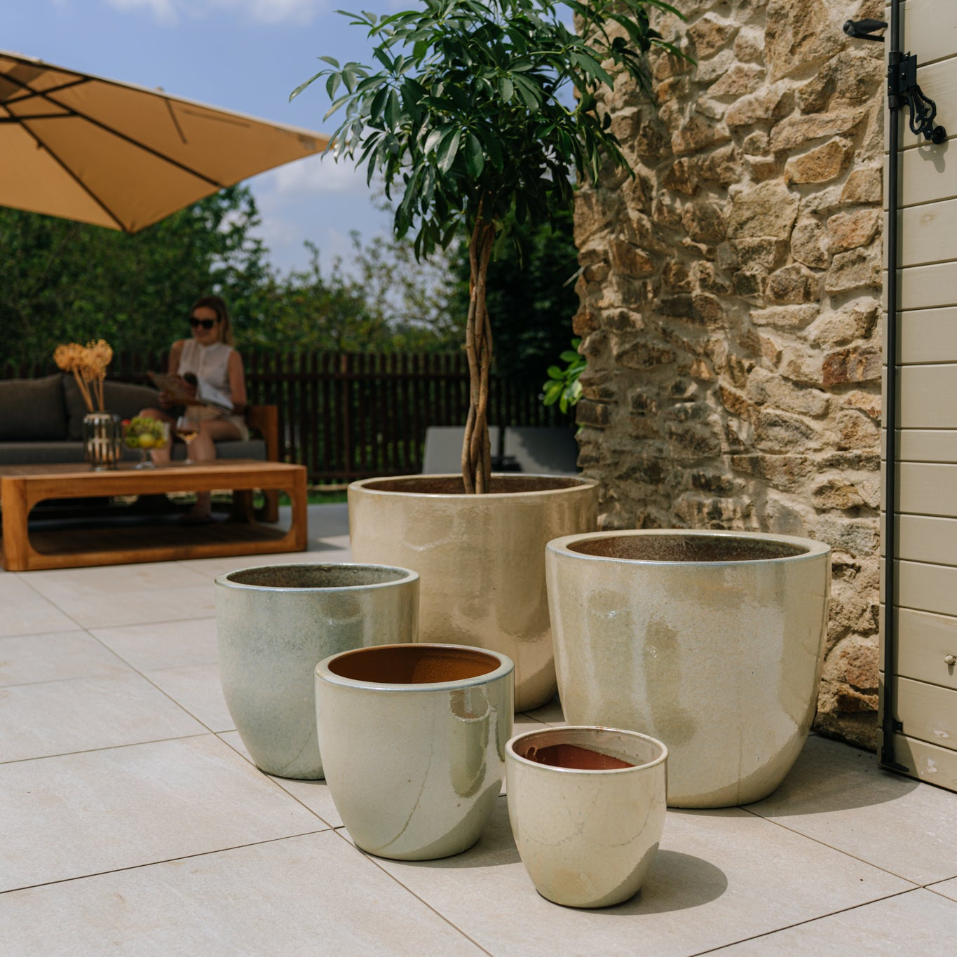 Keramik-Blumentopf LANCELOT - Perle