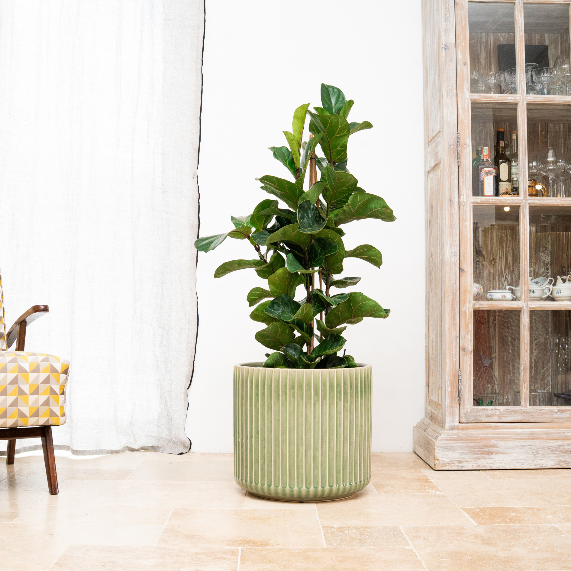 LONDON Keramik Pflanzkübel Grün – wetterfest, für Innen und Außen