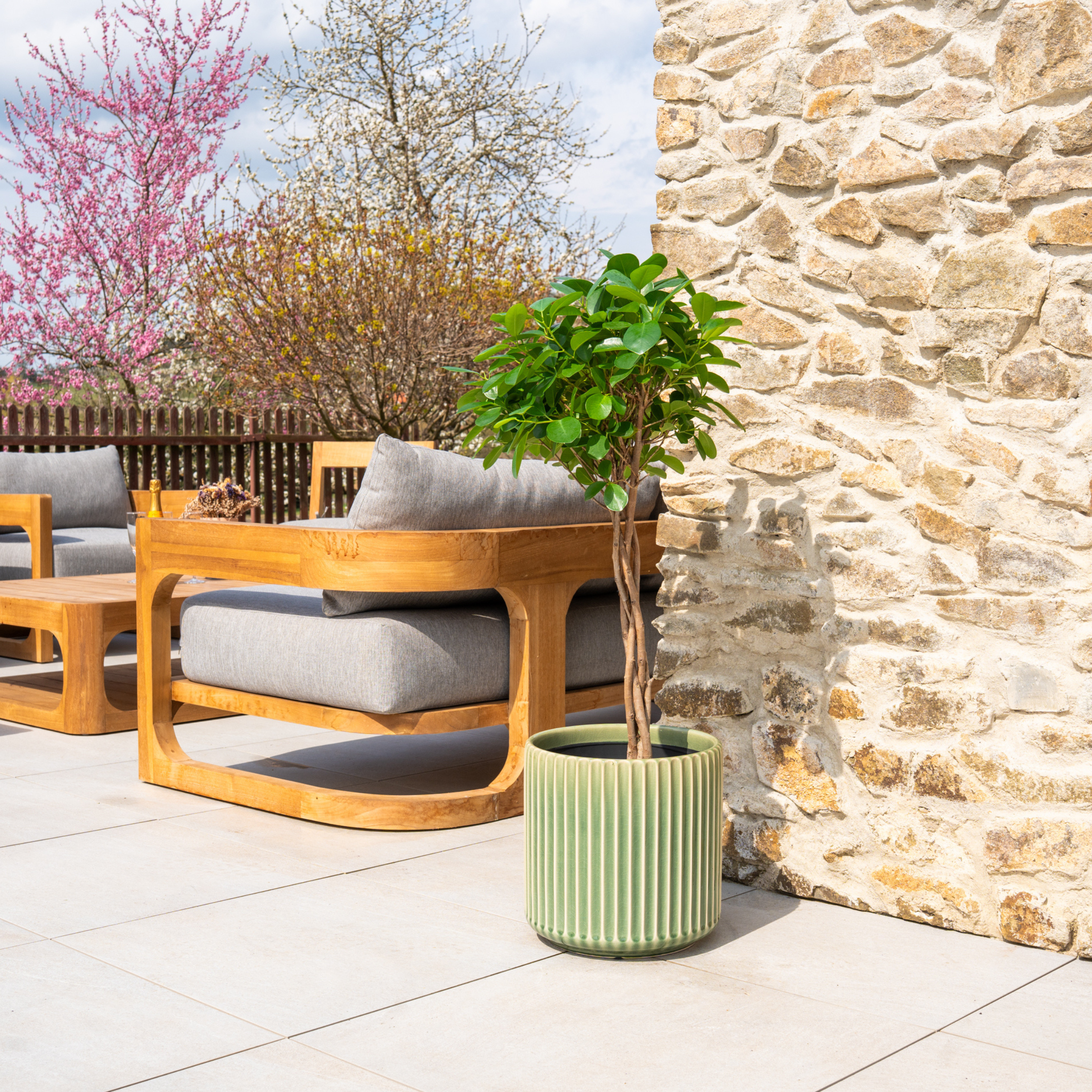 Provencelia LONDON Grün – Premium Keramiktopf, zeitloses Design