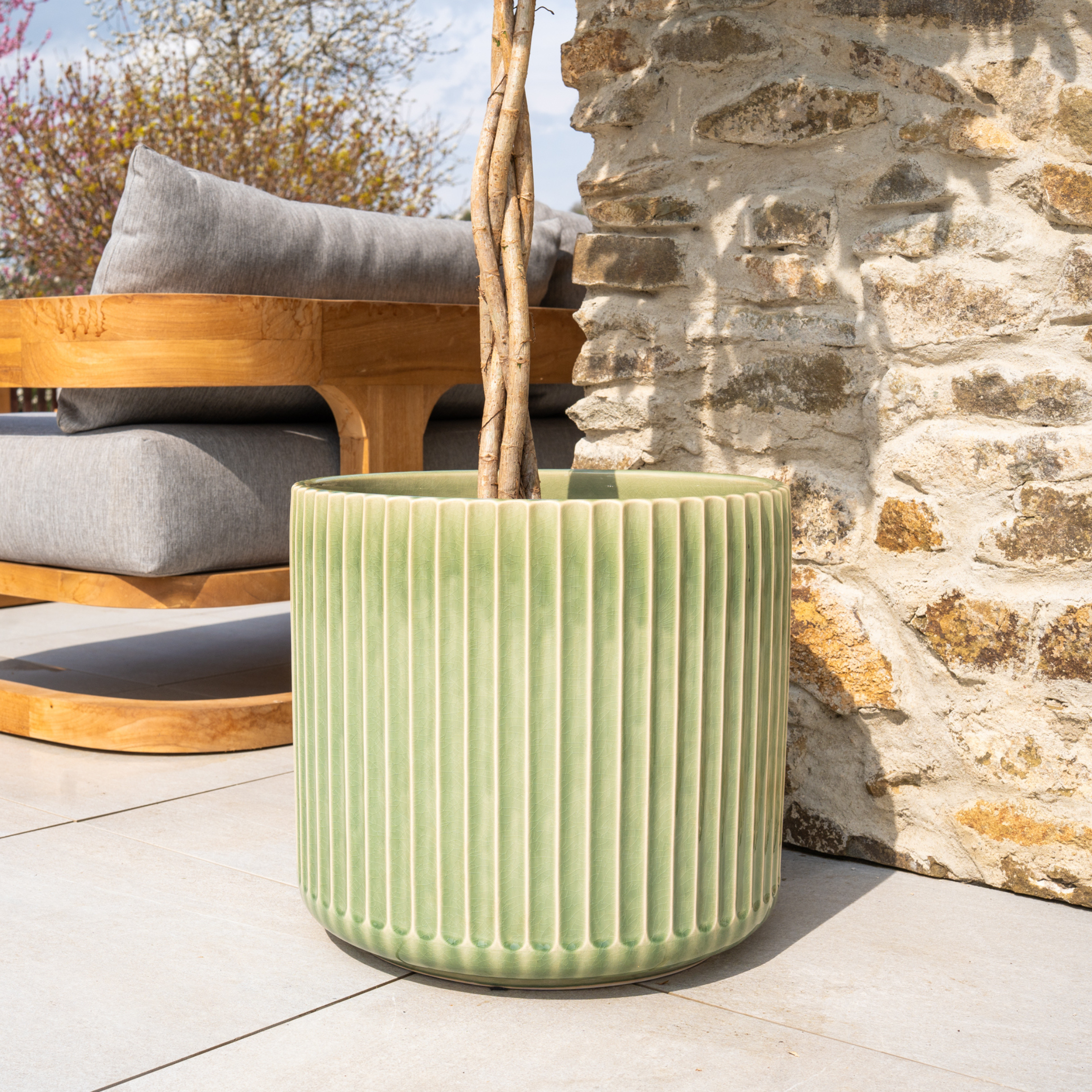 Keramik-Blumentopf LONDON – Hellgrün