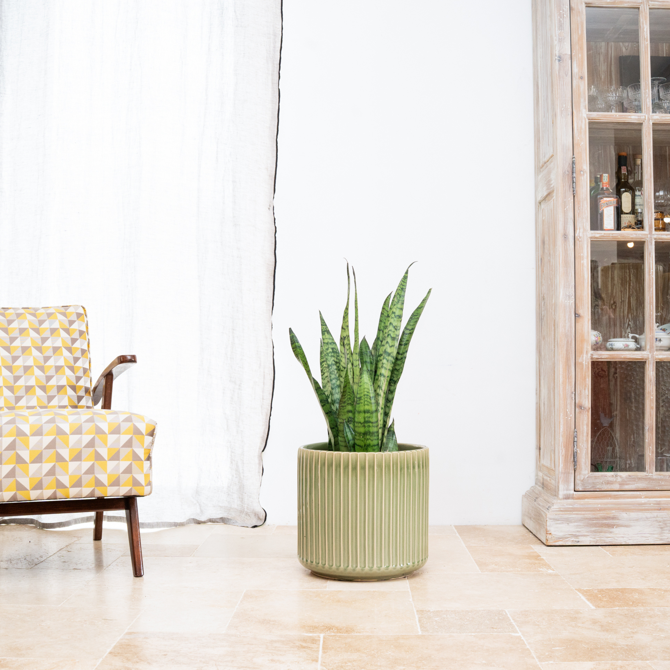 Keramischer Blumentopf LONDON Grün – Provencelia, handgefertigt, frostbeständig