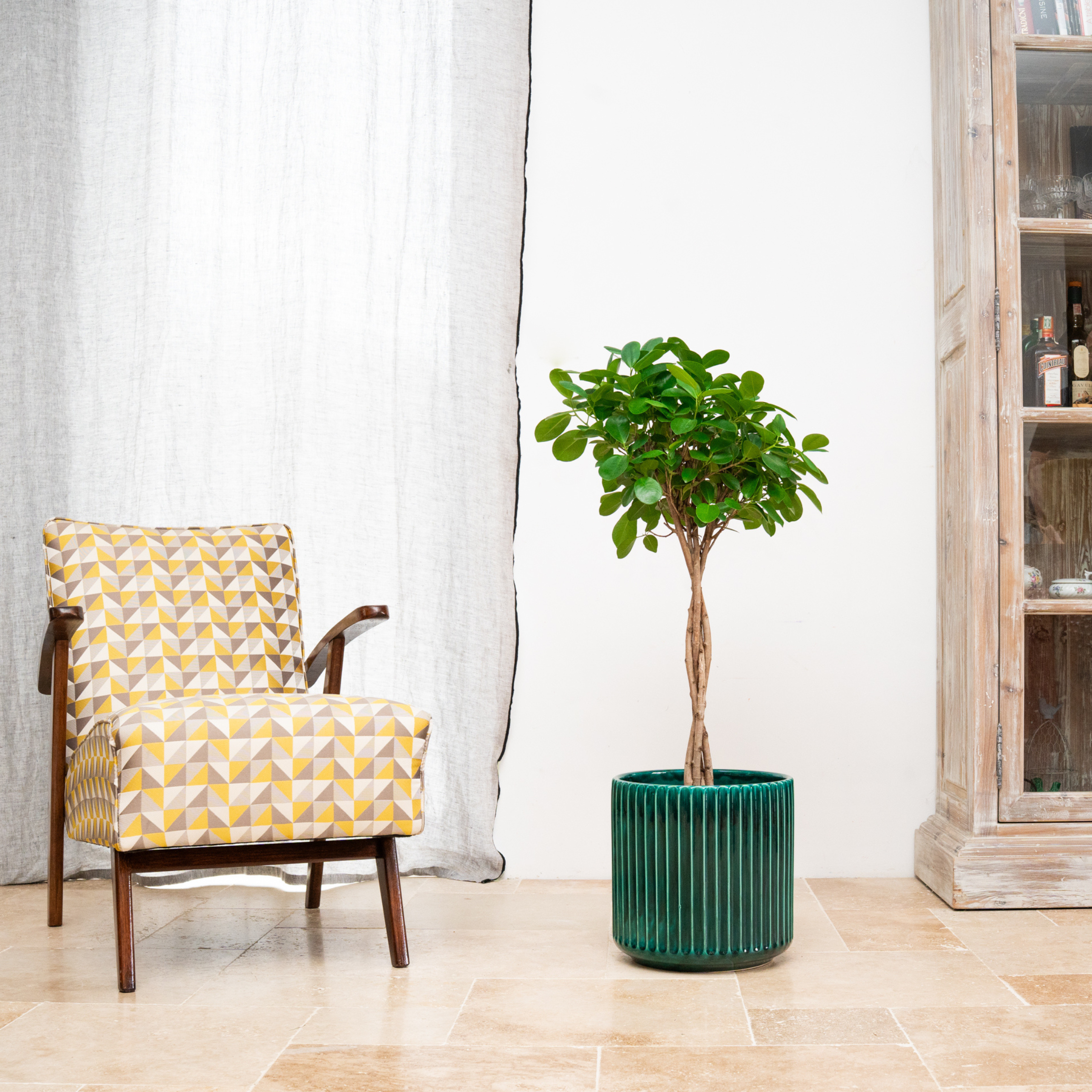 Keramik-Blumentopf LONDON - Dunkelgrün