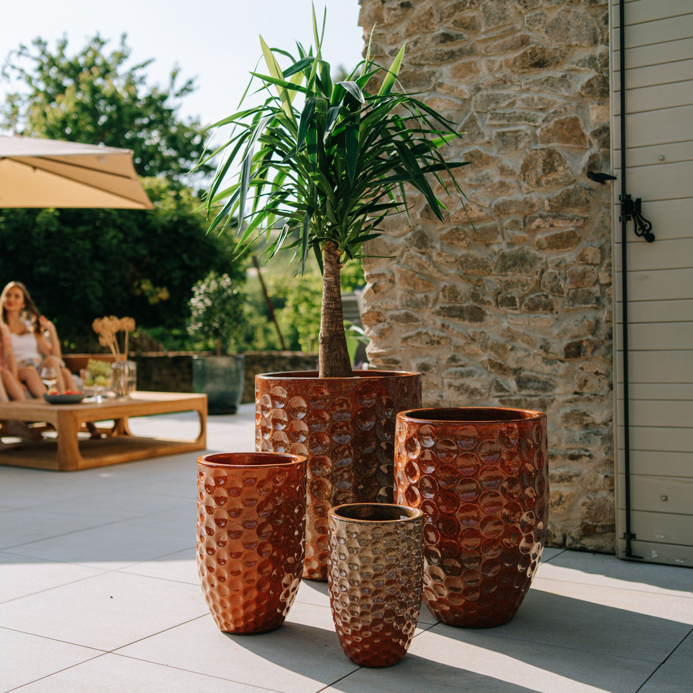 Provencelia Pflanzkübel MEROVEE Oranžová – glasierte Keramik, Anduze-Stil