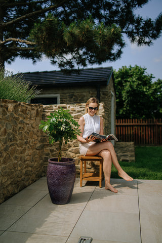 Keramik-Blumentopf POSEIDON - Herbstlila