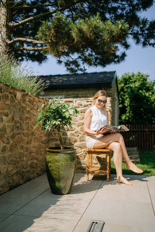 Keramik-Blumentopf POSEIDON - Tropengrün