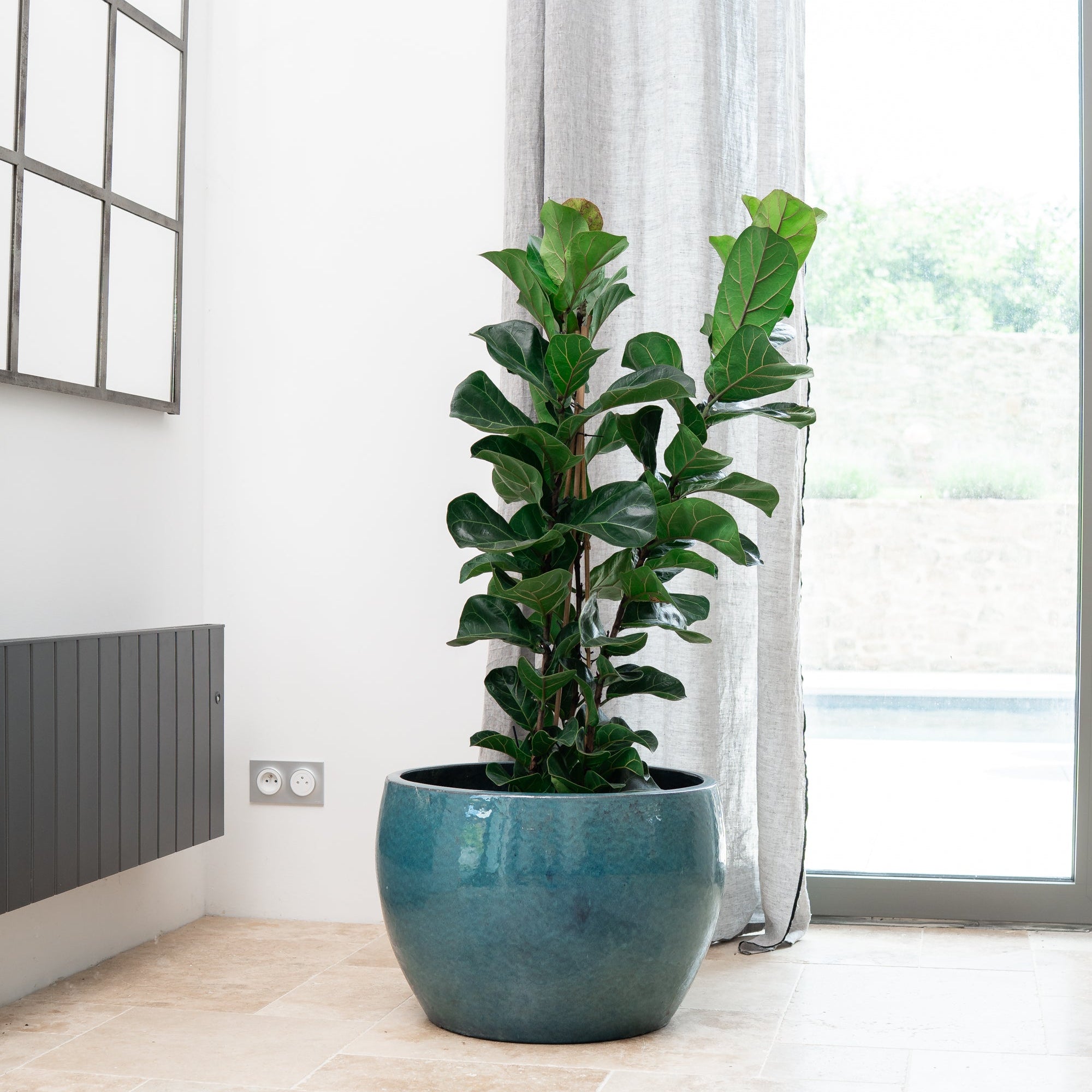 Keramik-Blumentopf ROMULUS - Azurblau