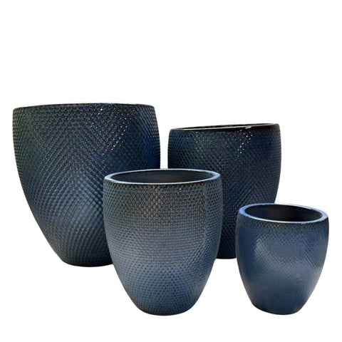 Keramik-Blumentopf SIGNAC - Antikblau