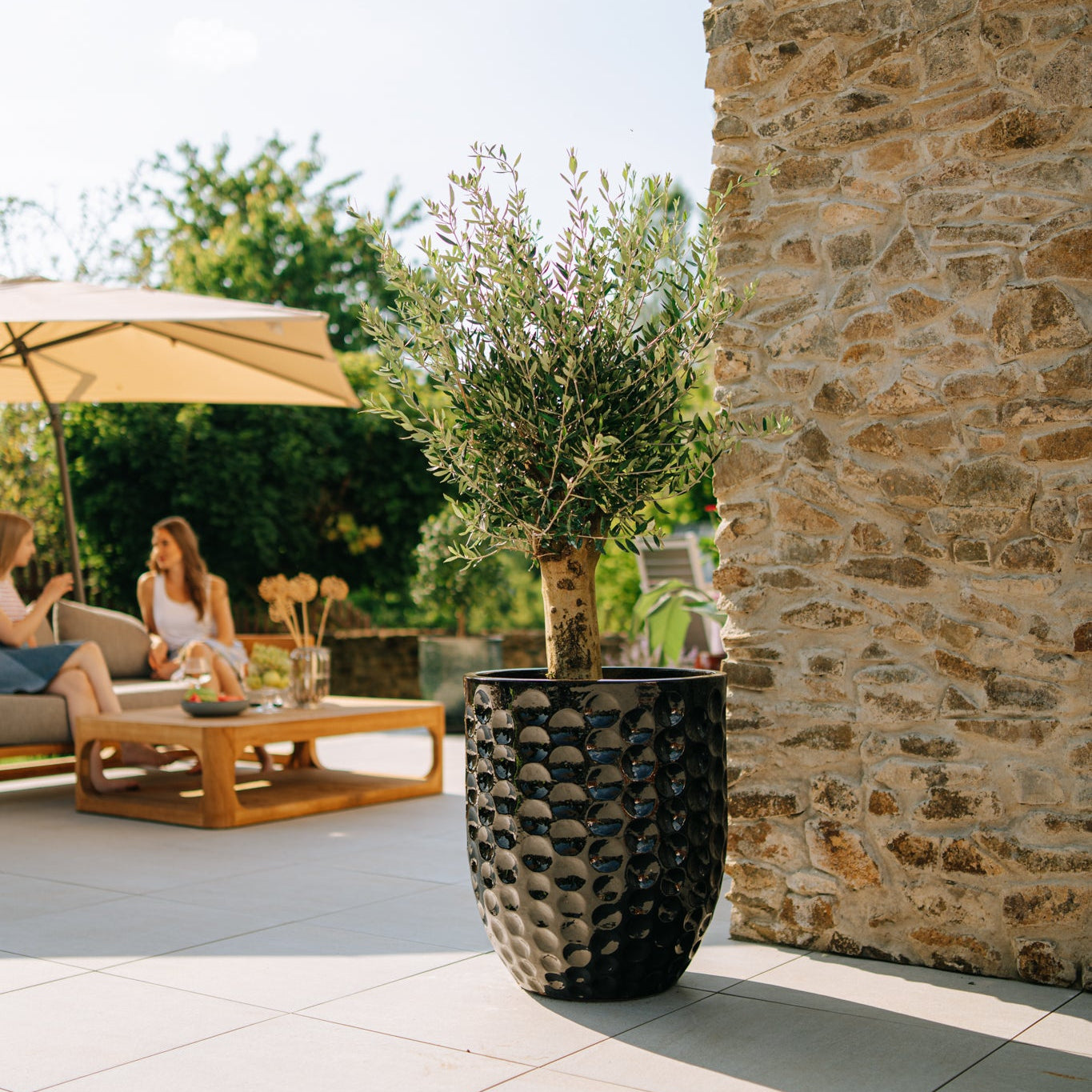 Keramik-Blumentopf MEROVEE - Schwarz