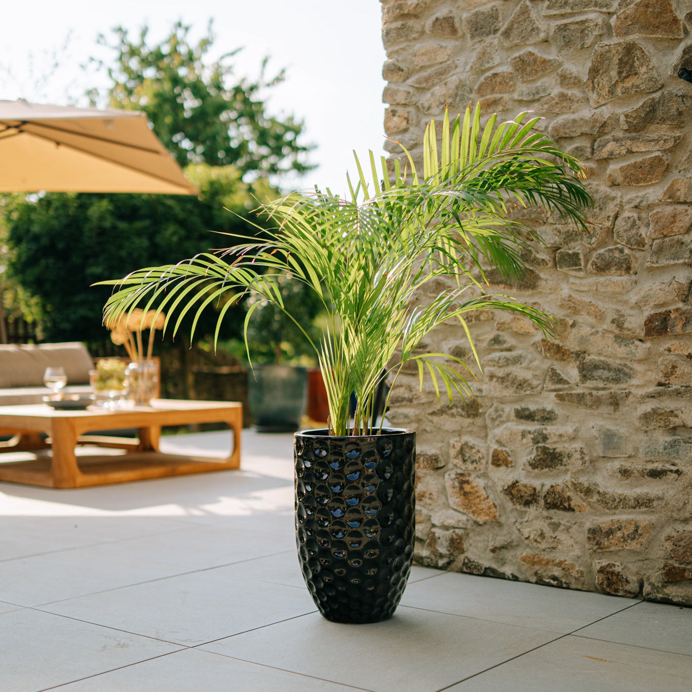 Keramik-Blumentopf MEROVEE - Schwarz