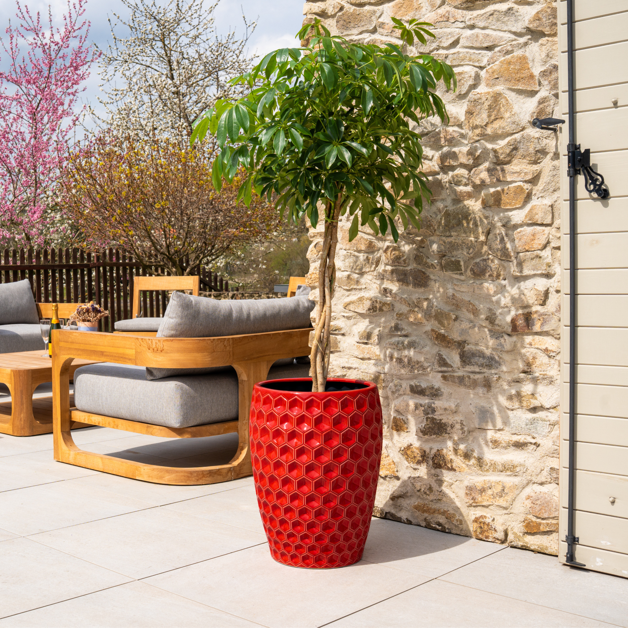 Keramik-Blumentopf VERSAILLE - Rot