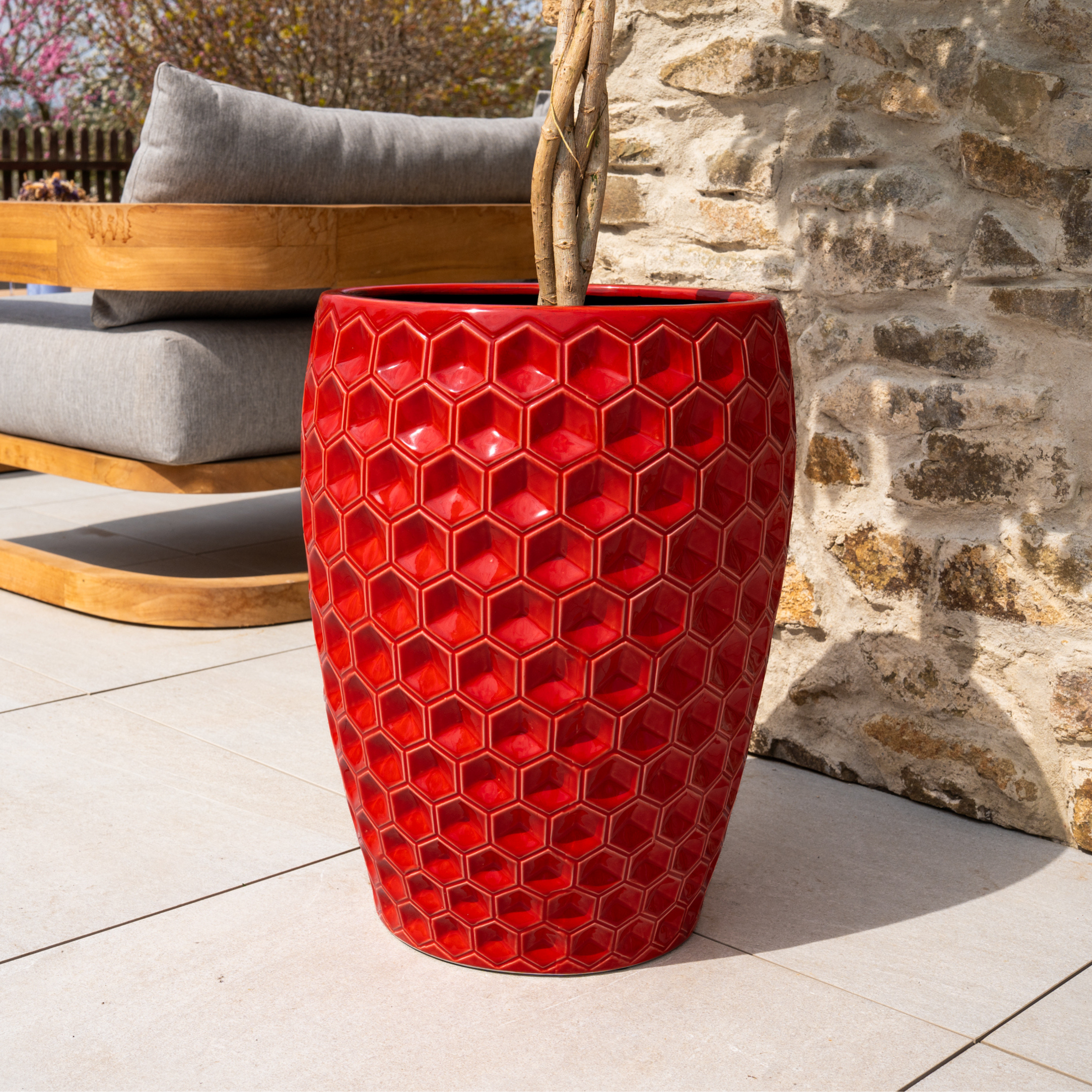 Blumentopf VERSAILLE Červený – handgefertigte Keramik, XXL bis 68 cm