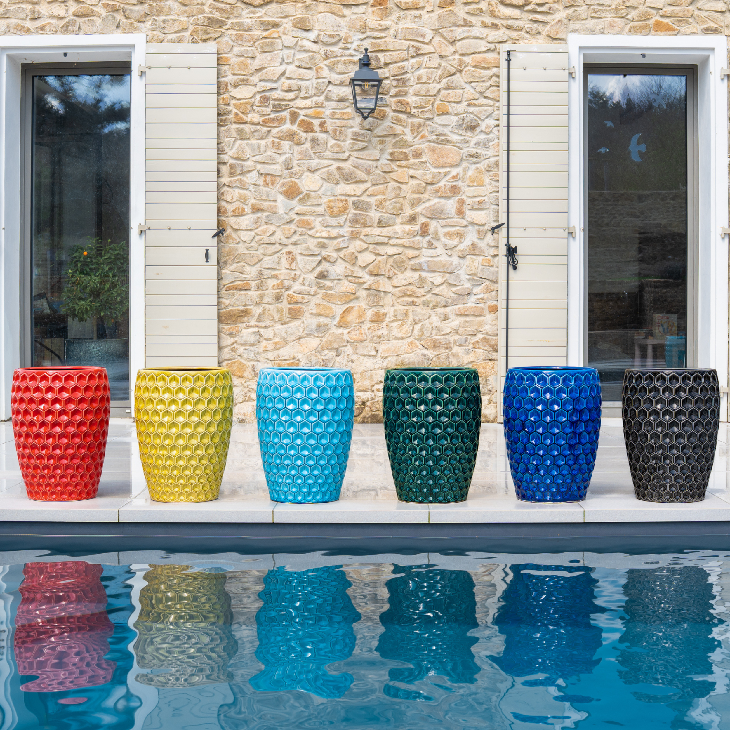 Keramik-Blumentopf VERSAILLE - Schwarz