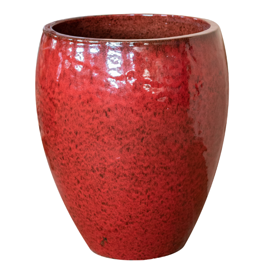 Keramik-Blumentopf POSEIDON - Tropenrot