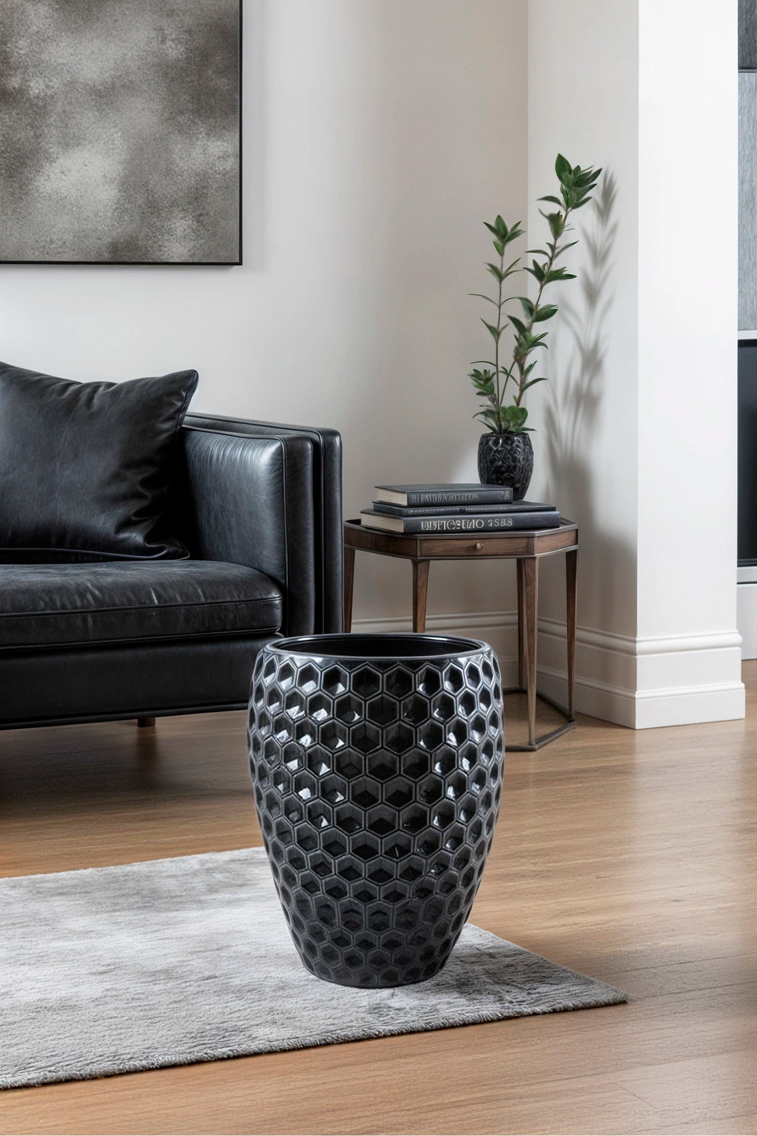Keramischer Blumentopf Versaille – Schwarz