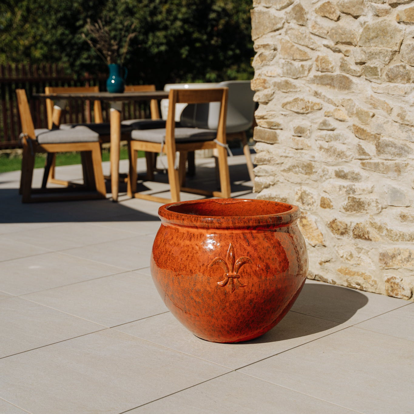 Keramický květináč Clovis - Podzimní oranžová - Provencelia.cz