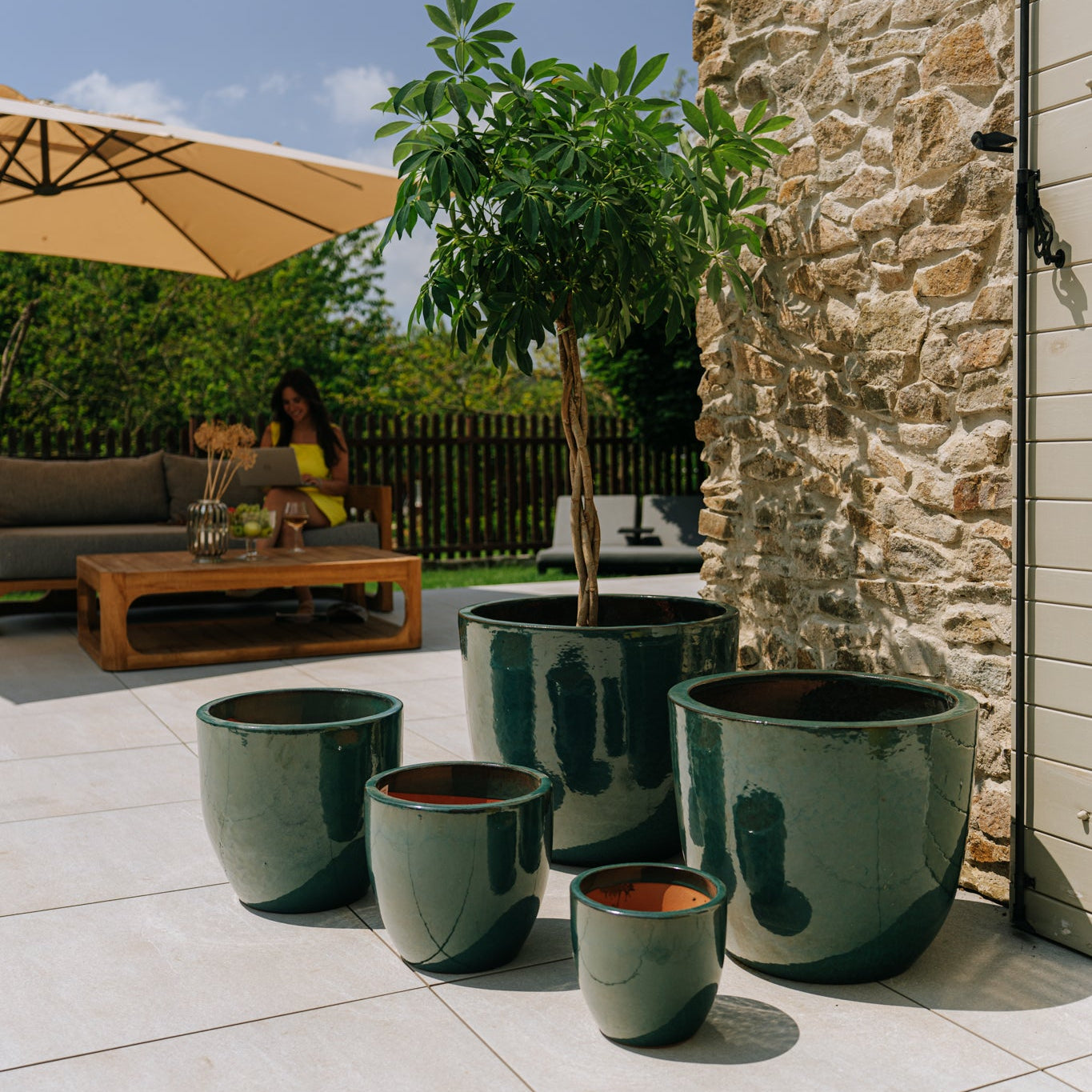 Keramik-Blumentopf LANCELOT – Jade