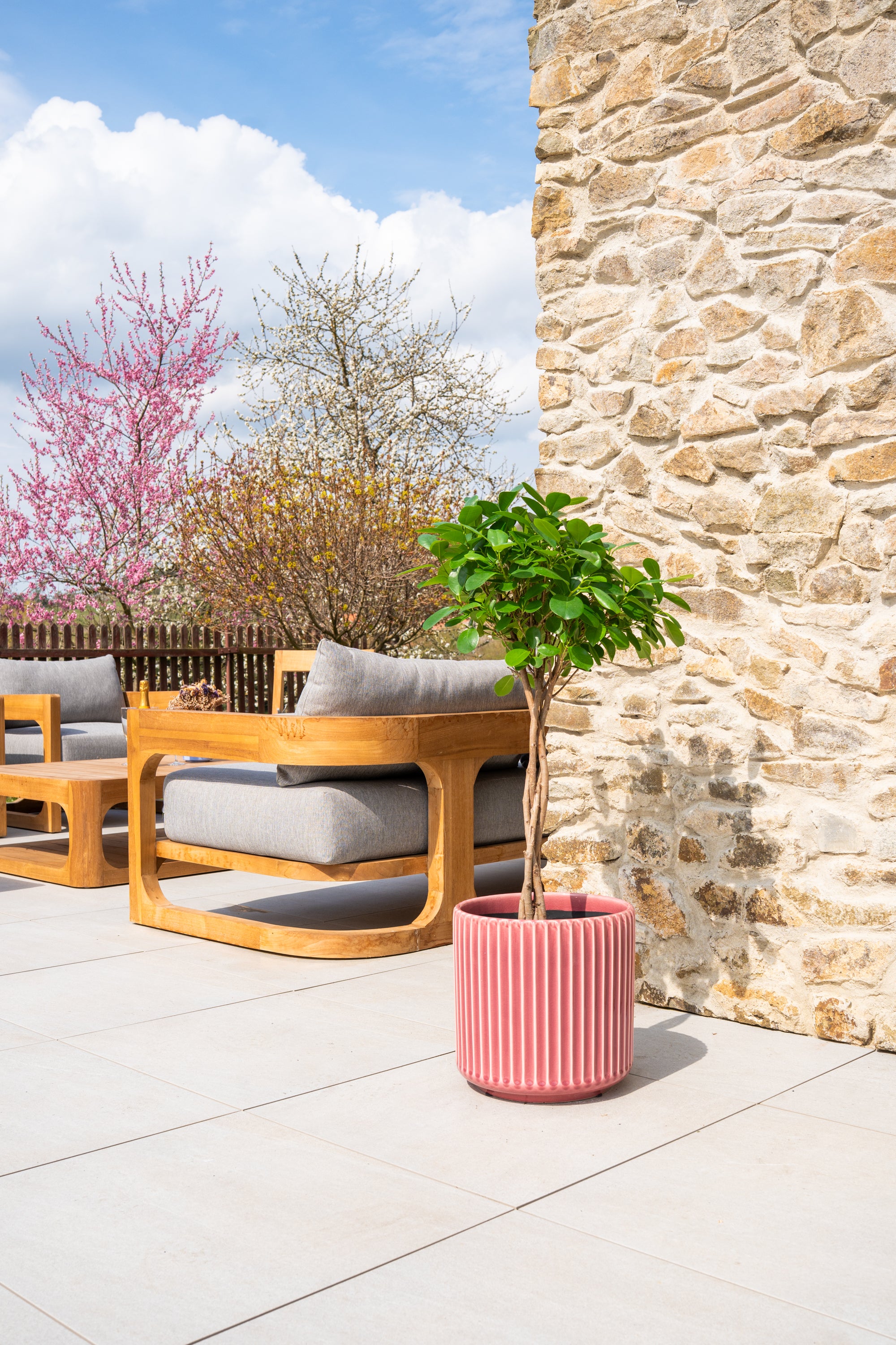 Keramischer Blumentopf London – Rosa