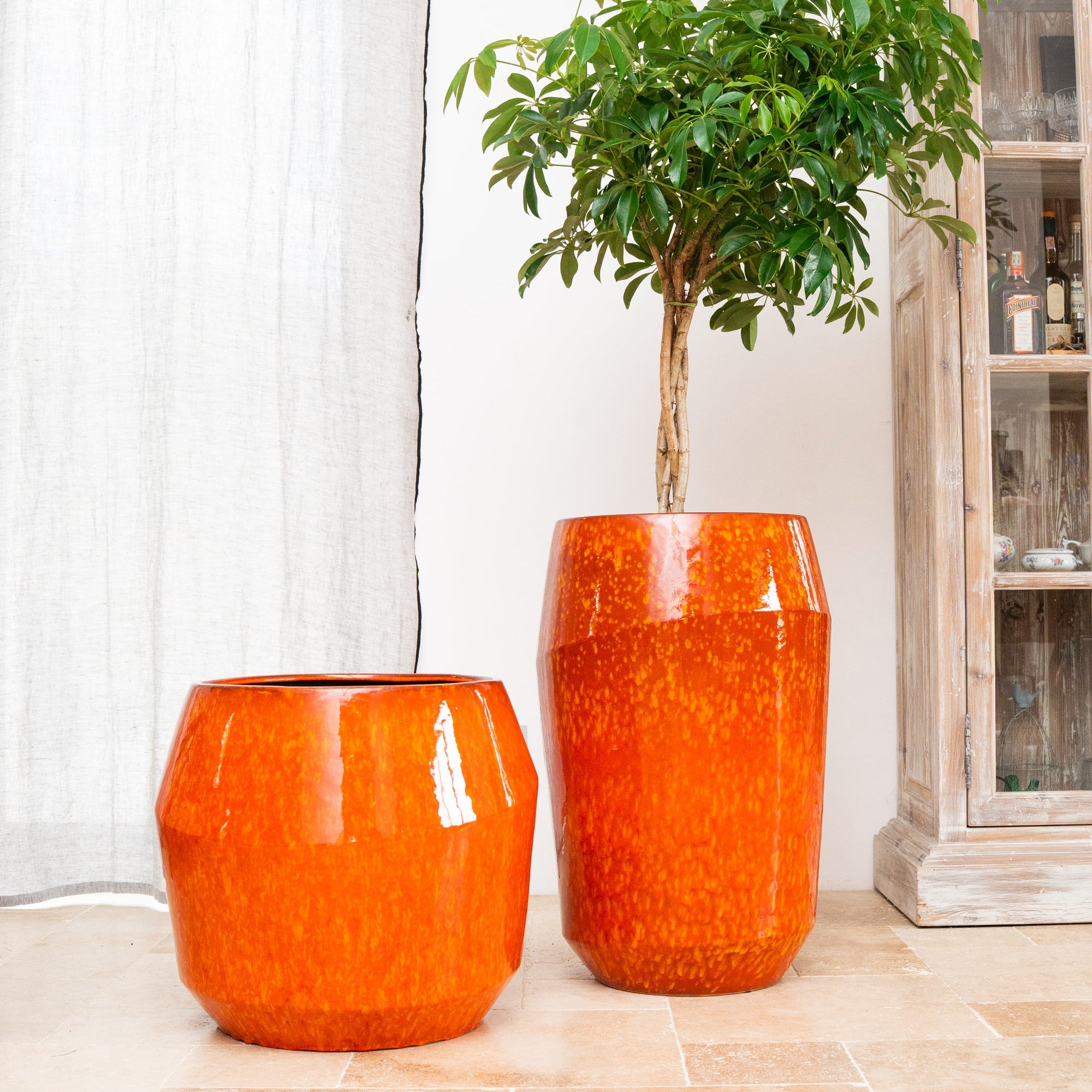 Blumentopf MONACO Oranžový – handgefertigte Keramik, XXL bis 68 cm