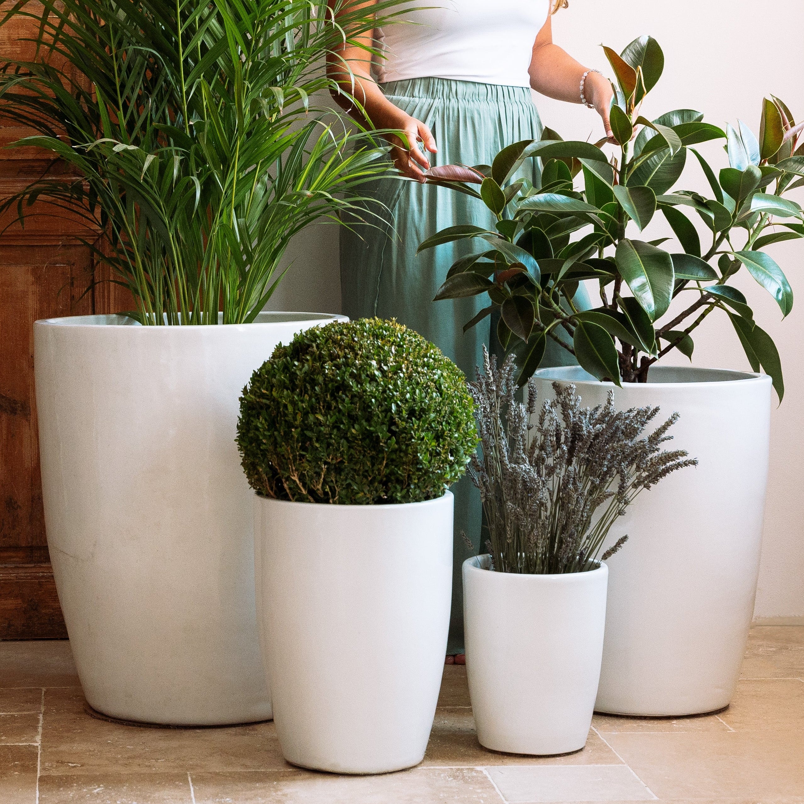 XXL Keramik-Blumentopf PLATON - Weiß