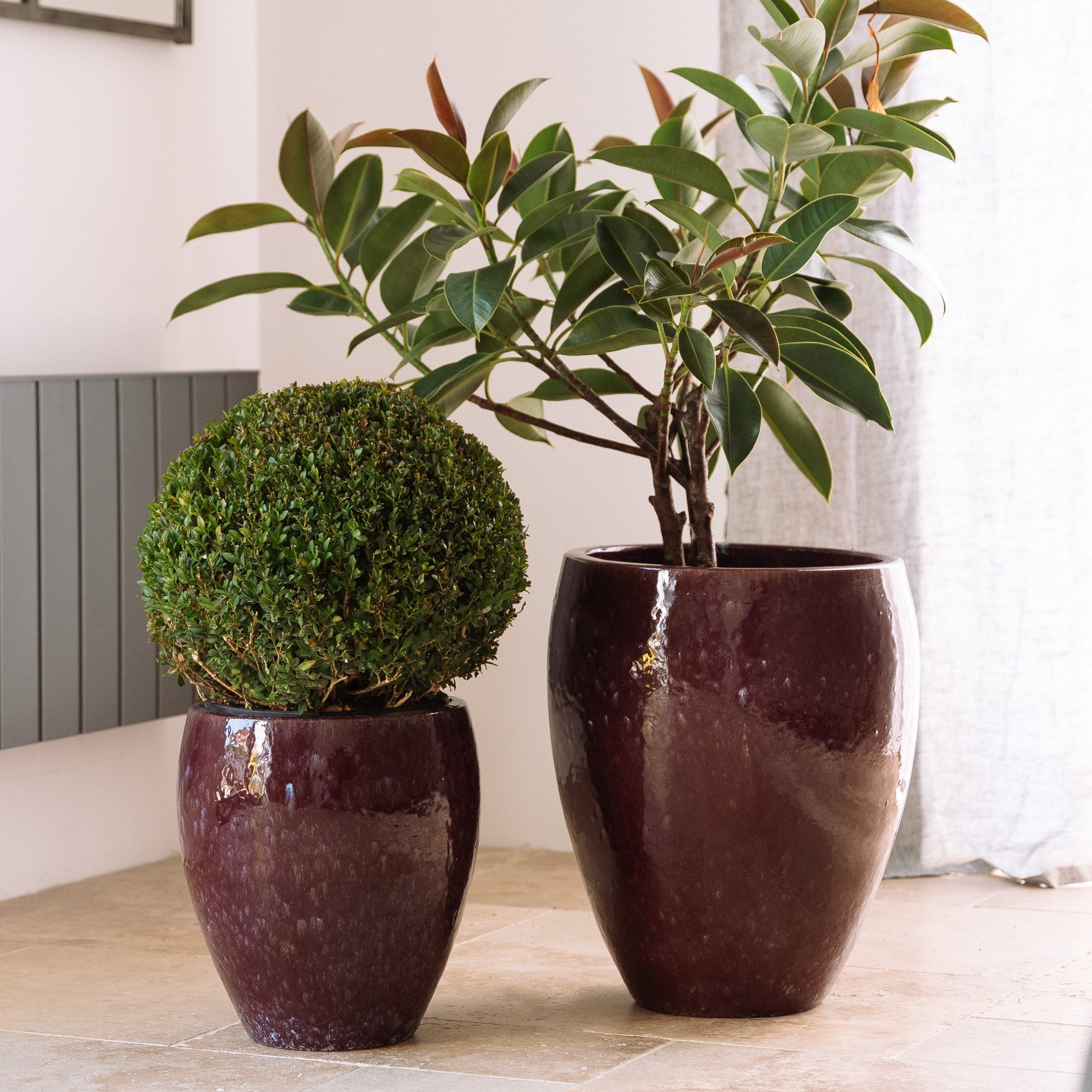 Keramik-Blumentopf POSEIDON - Herbstliches Lila