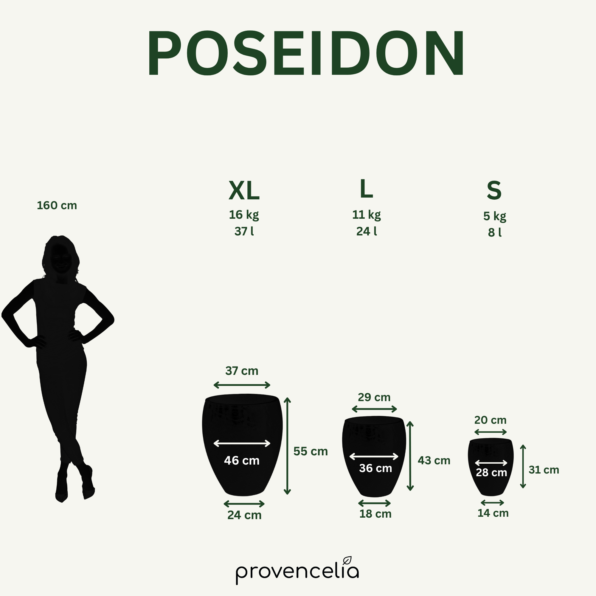 Keramický květináč Poseidon - Černý