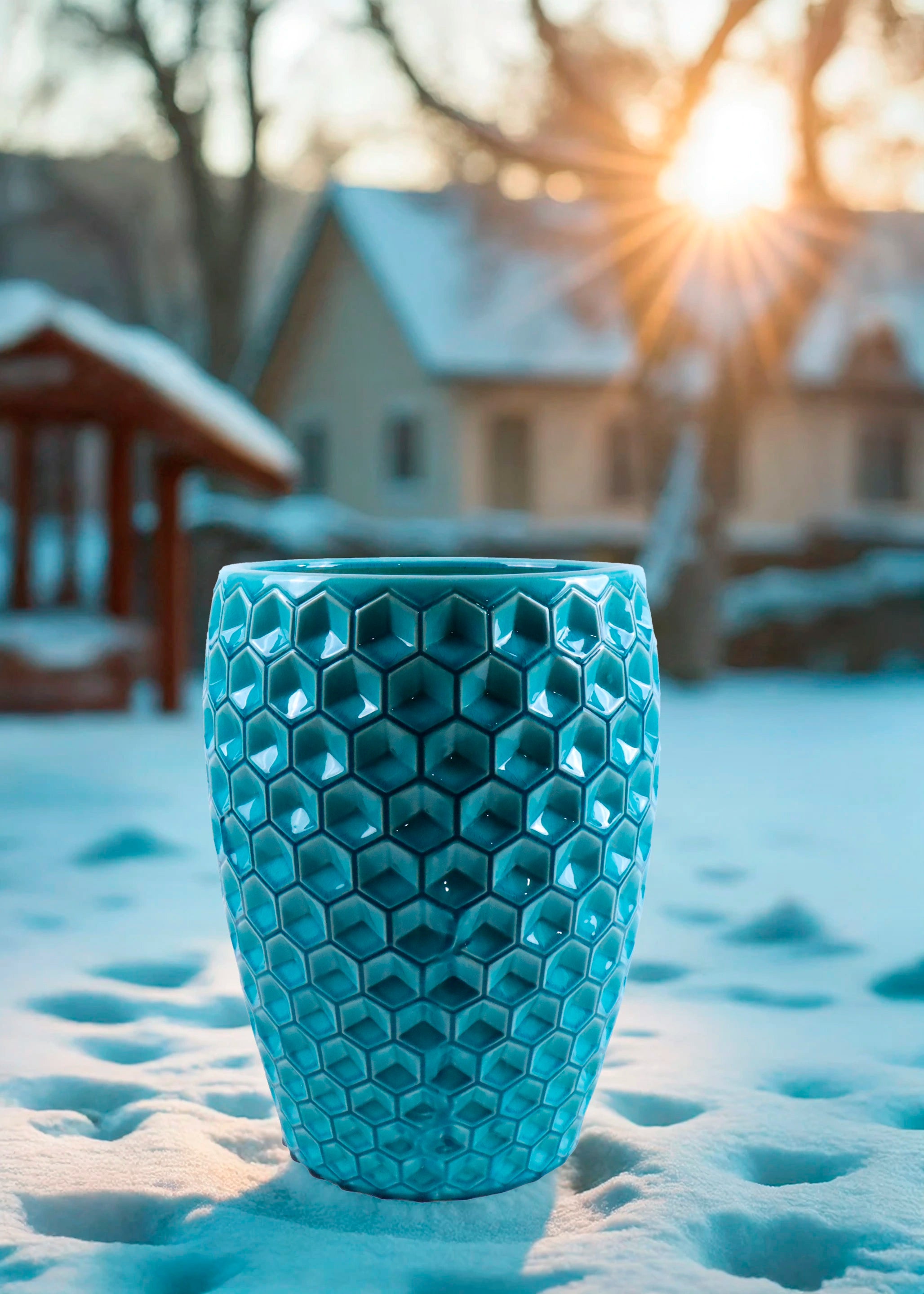 Keramischer Blumentopf Versaille – Hellblau