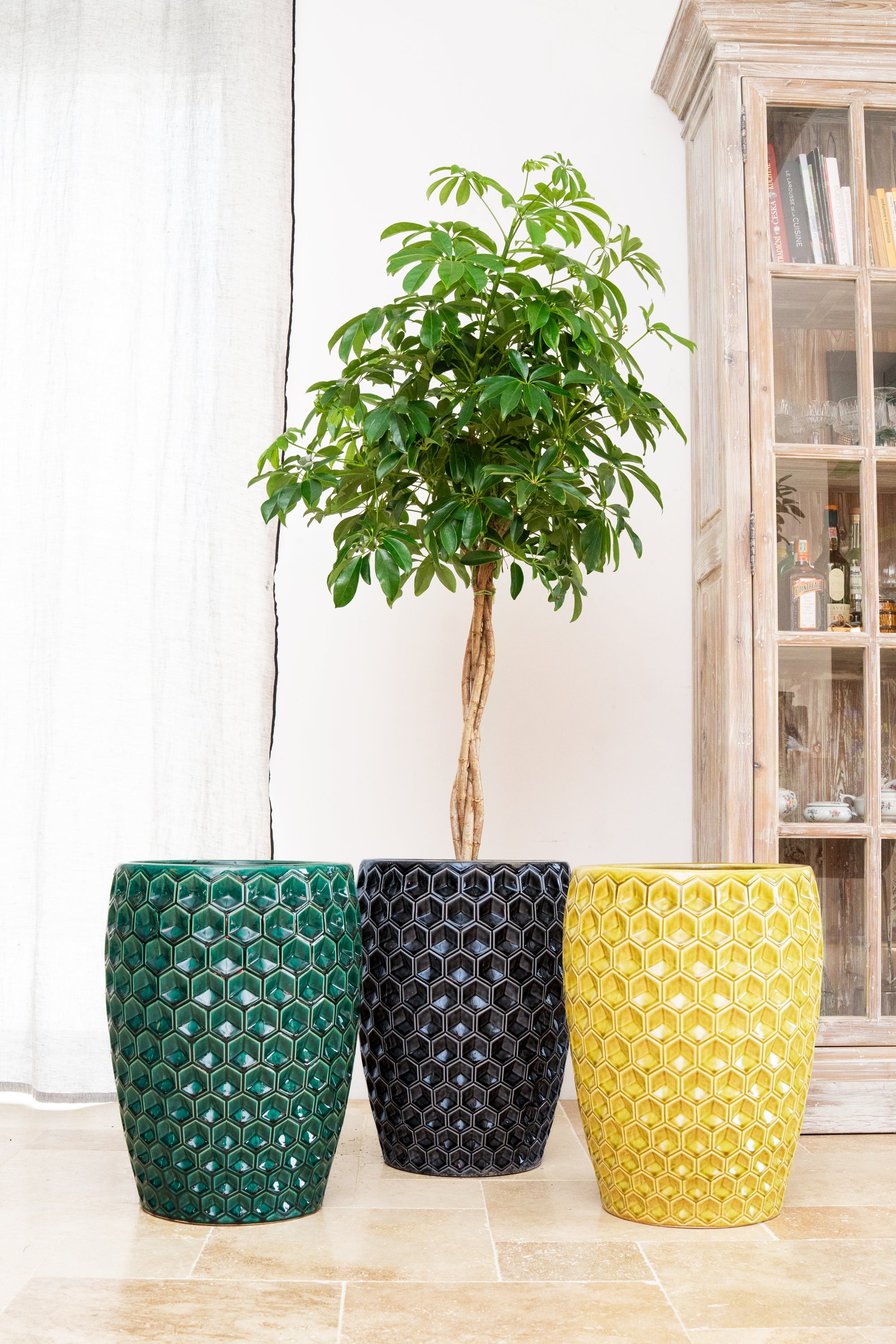 Keramischer Blumentopf Versaille – Schwarz
