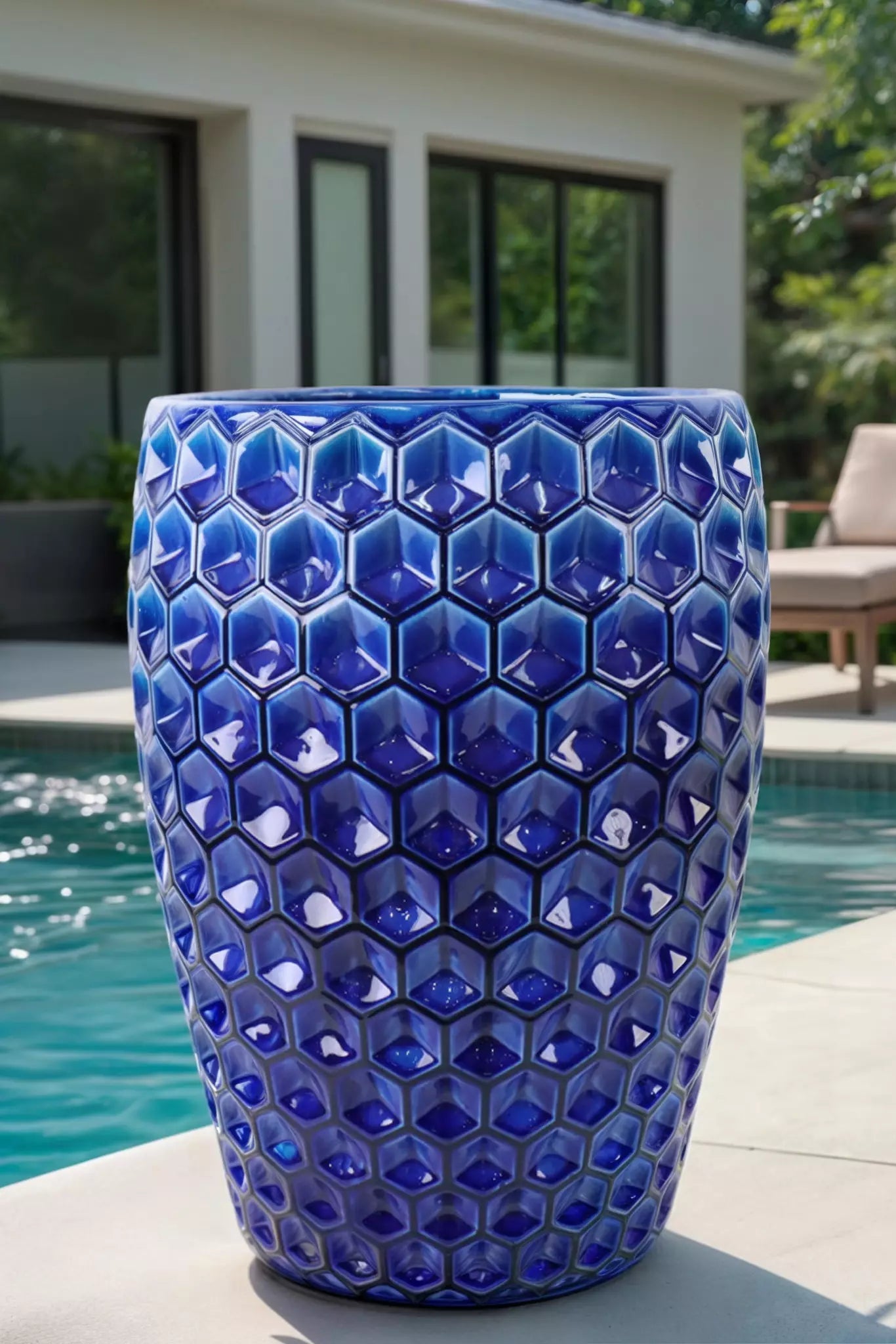 Keramischer Blumentopf Versaille – Blau