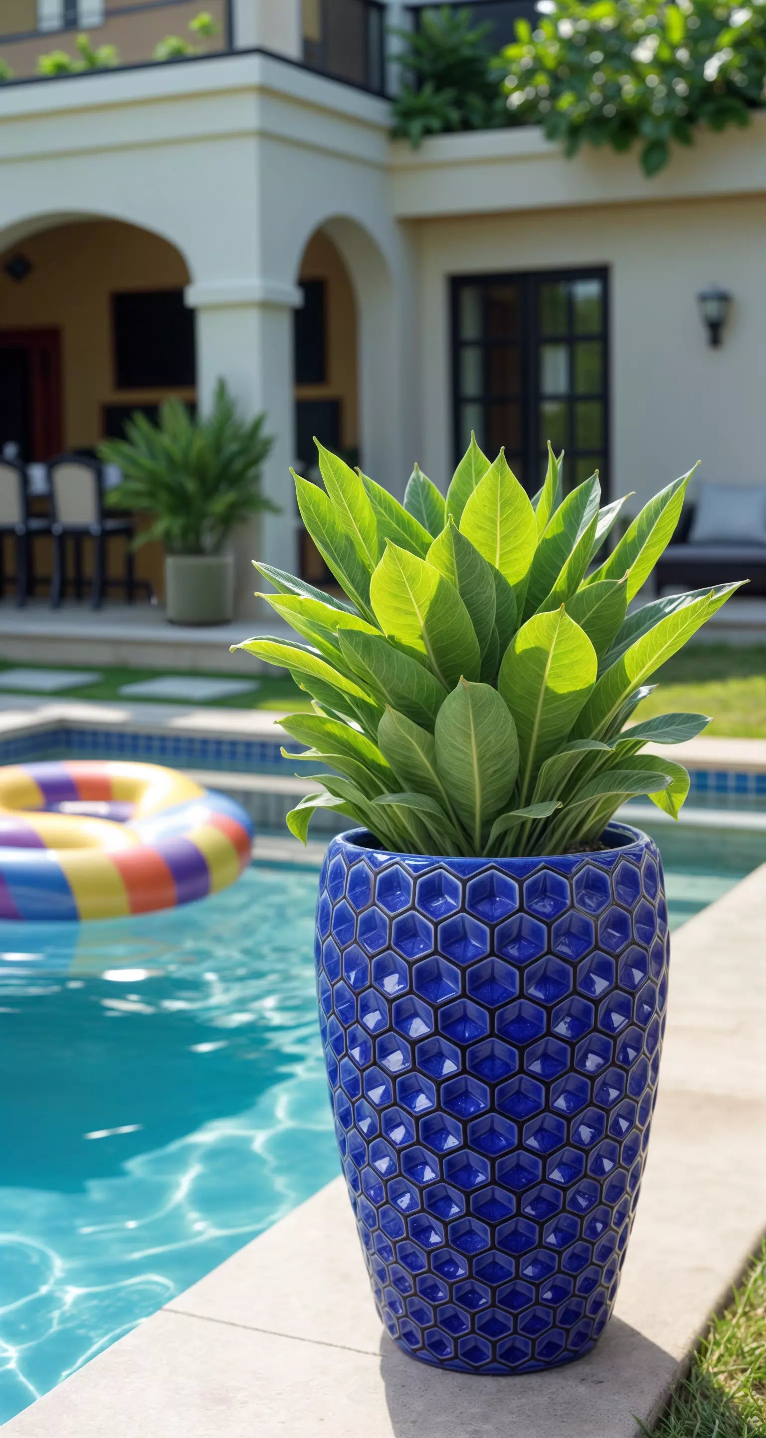 Keramischer Blumentopf Versaille – Blau