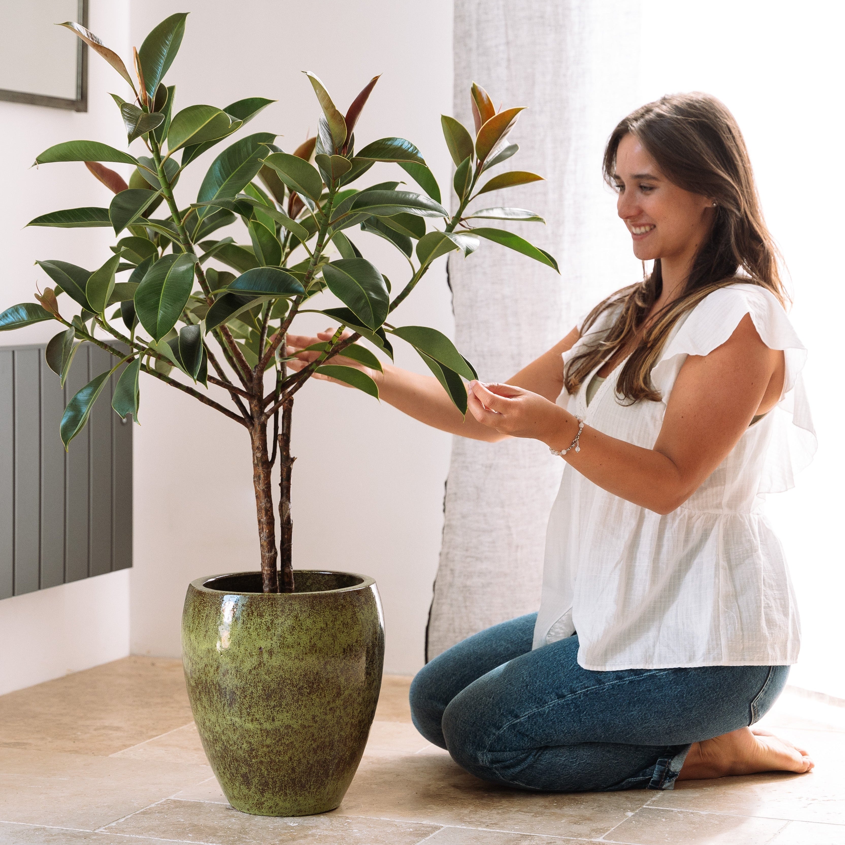 Keramik-Blumentopf POSEIDON - Herbstgrün