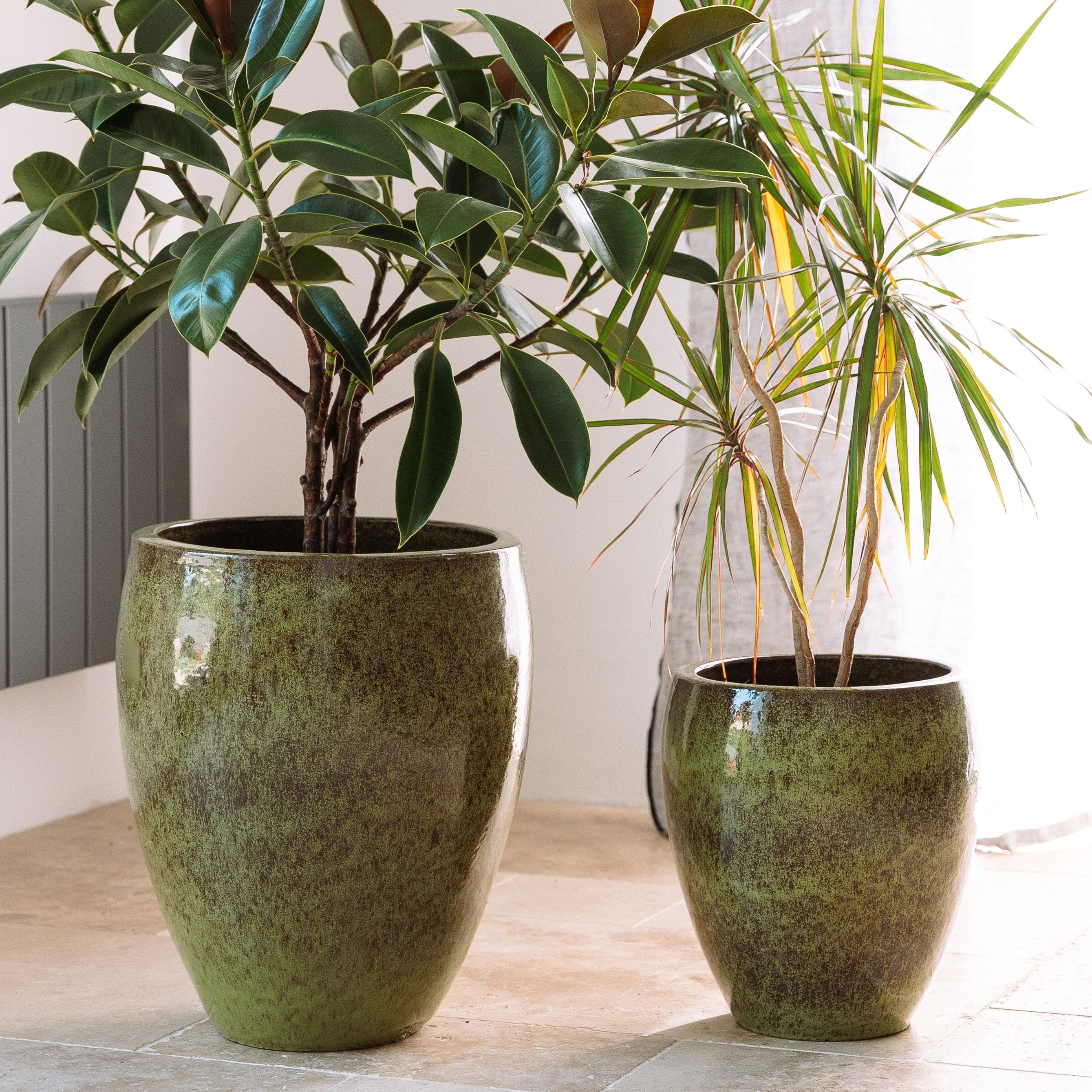 Keramik-Blumentopf POSEIDON - Herbstgrün