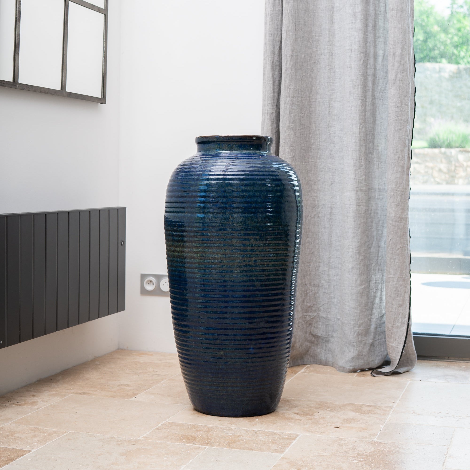 Keramik-Blumentopf ARCHIMEDE - Meeresblau